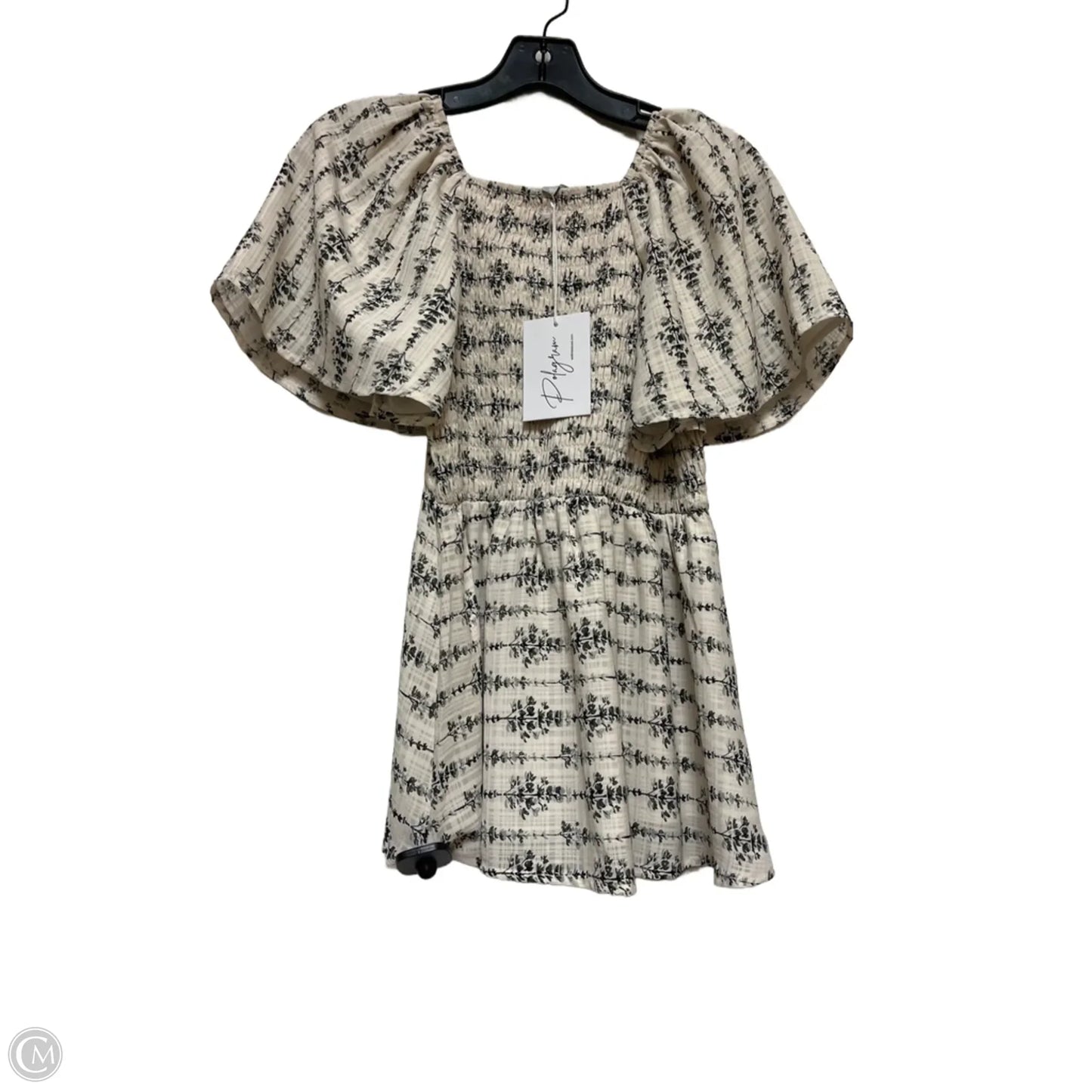 Top Short Sleeve By Polagram In Black & Cream, Size: M