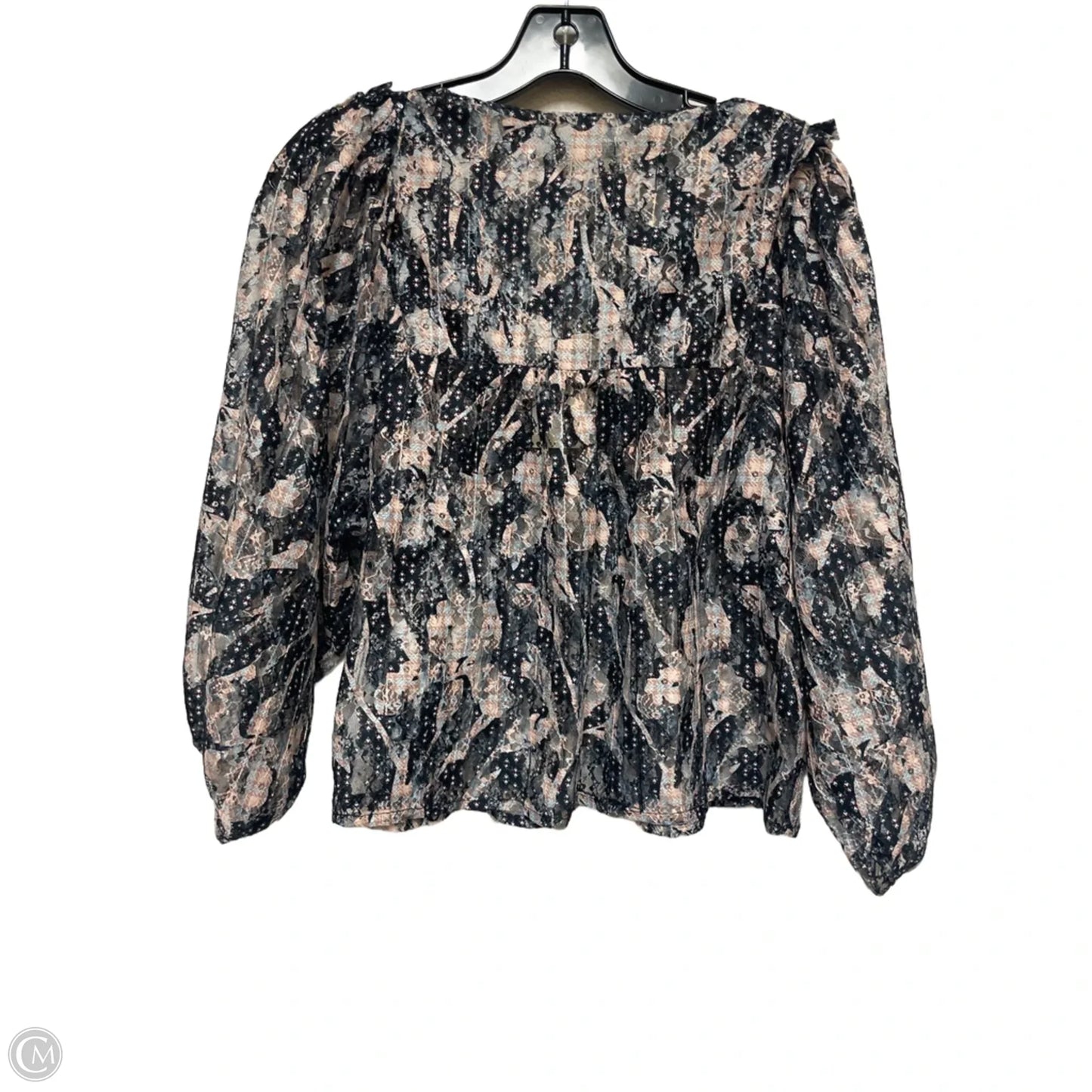 Top Long Sleeve By Clothes Mentor In Blue & Tan, Size: S