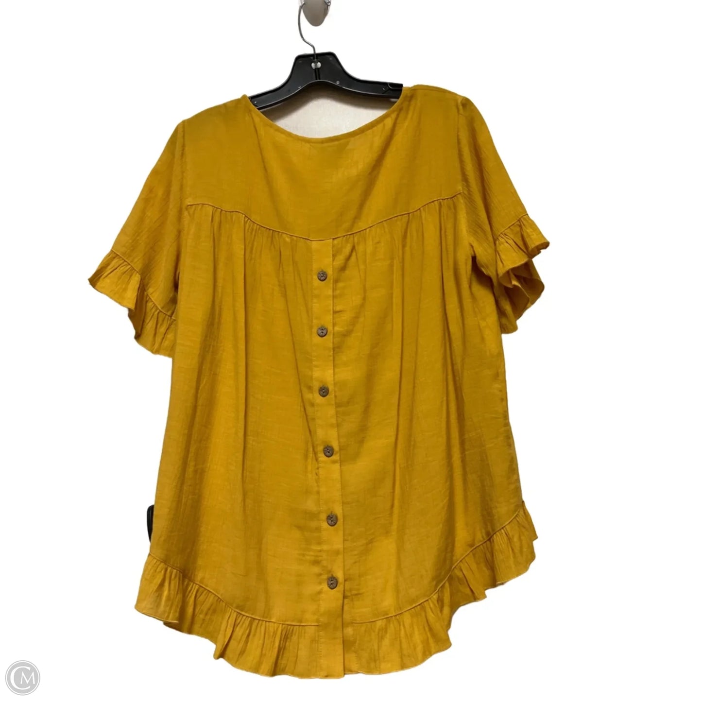 Top Short Sleeve By Multiples In Yellow, Size: M