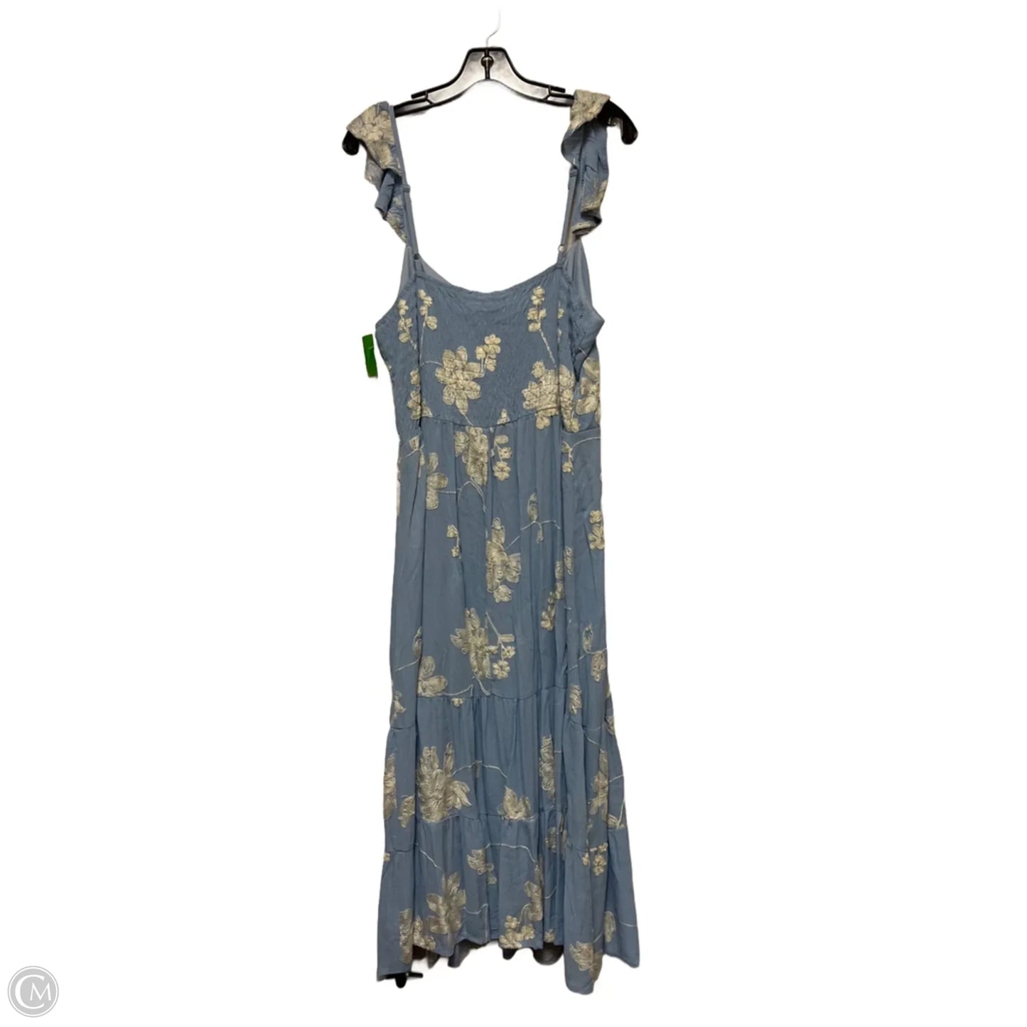 Dress Casual Midi By Lily Rose In Blue & Cream, Size: Xxl