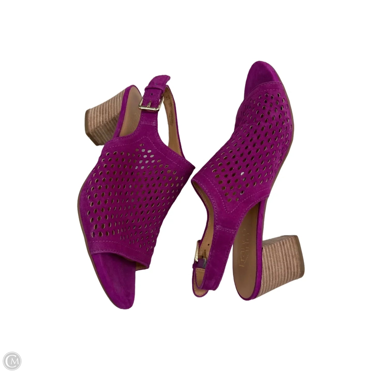 Sandals Heels Block By Franco Sarto In Purple, Size: 8.5