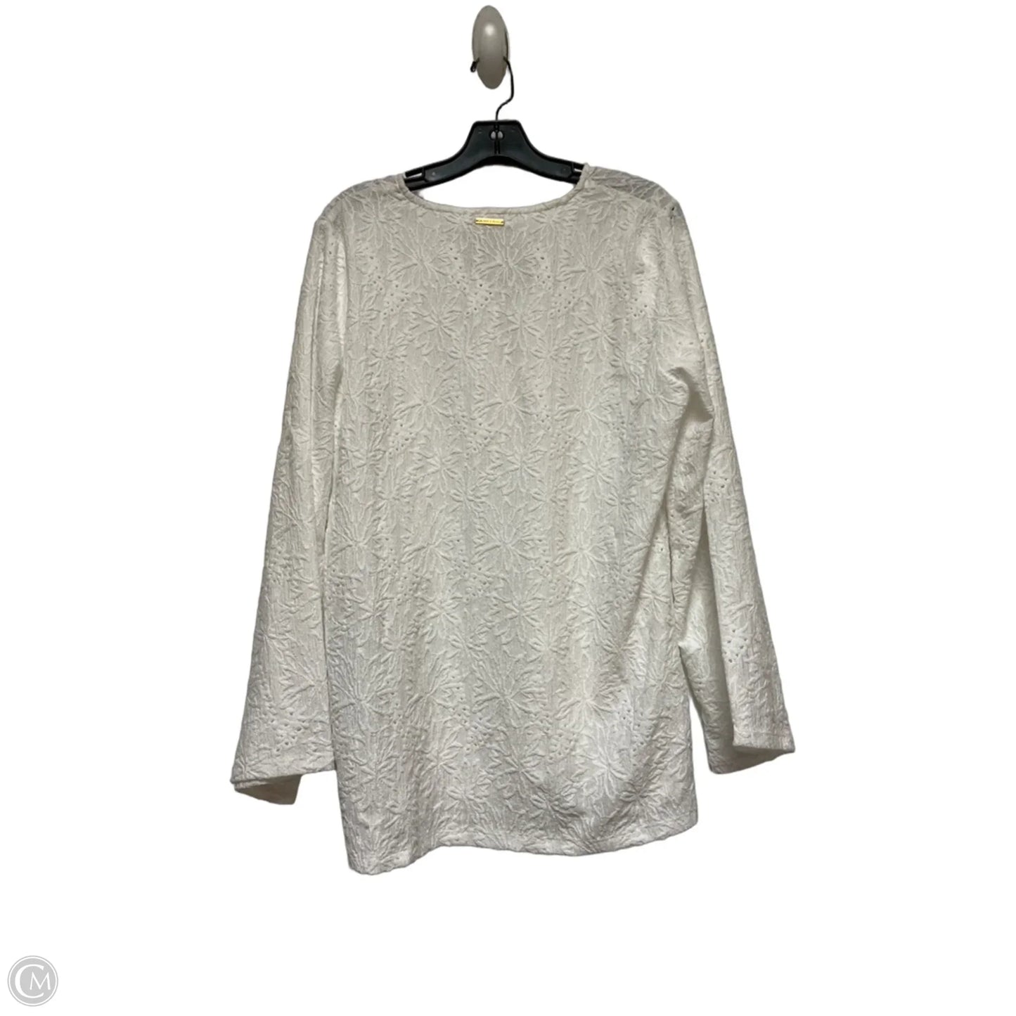 Top Long Sleeve By Michael By Michael Kors In White, Size: L