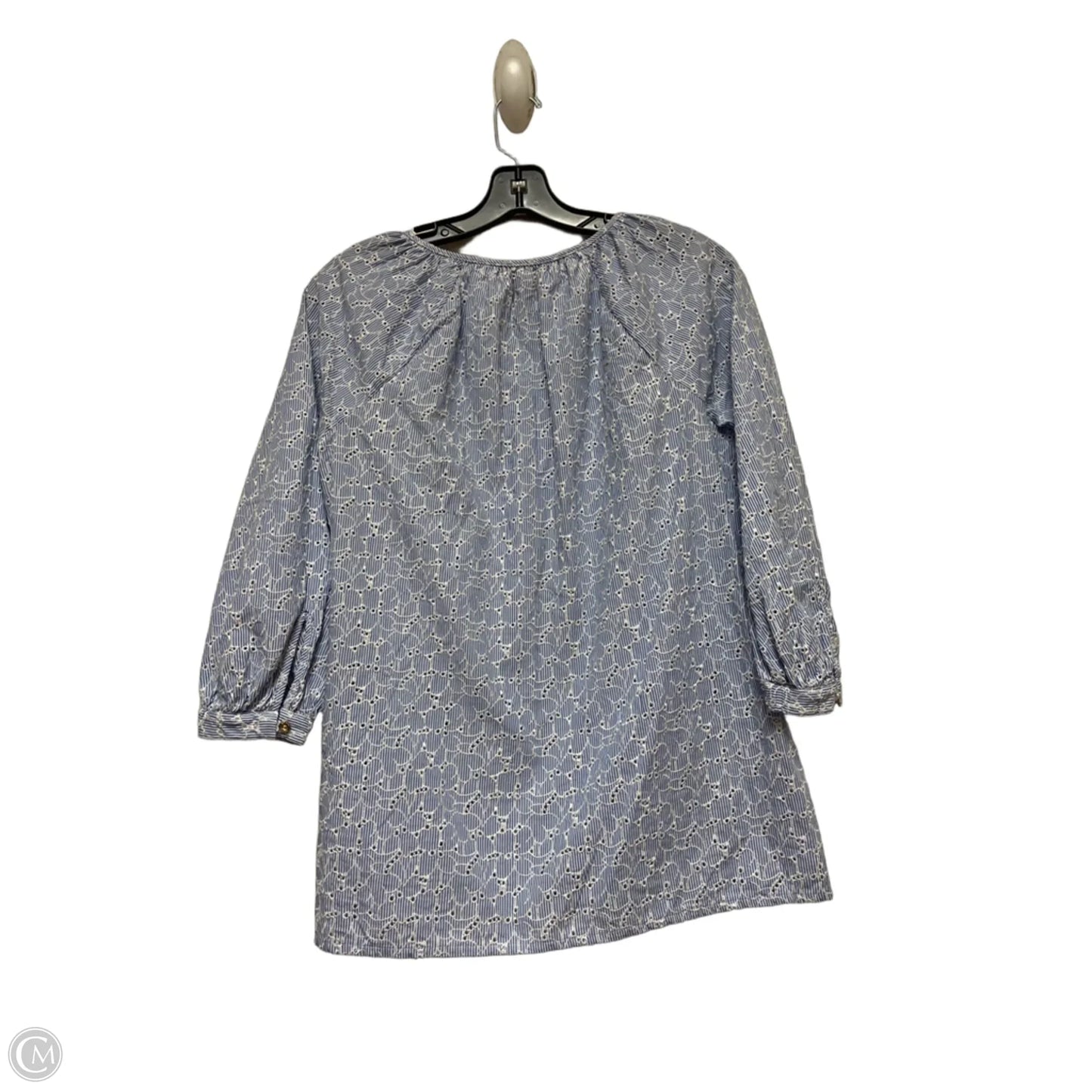 Top Long Sleeve Designer By Lilly Pulitzer In Blue & White, Size: Xs