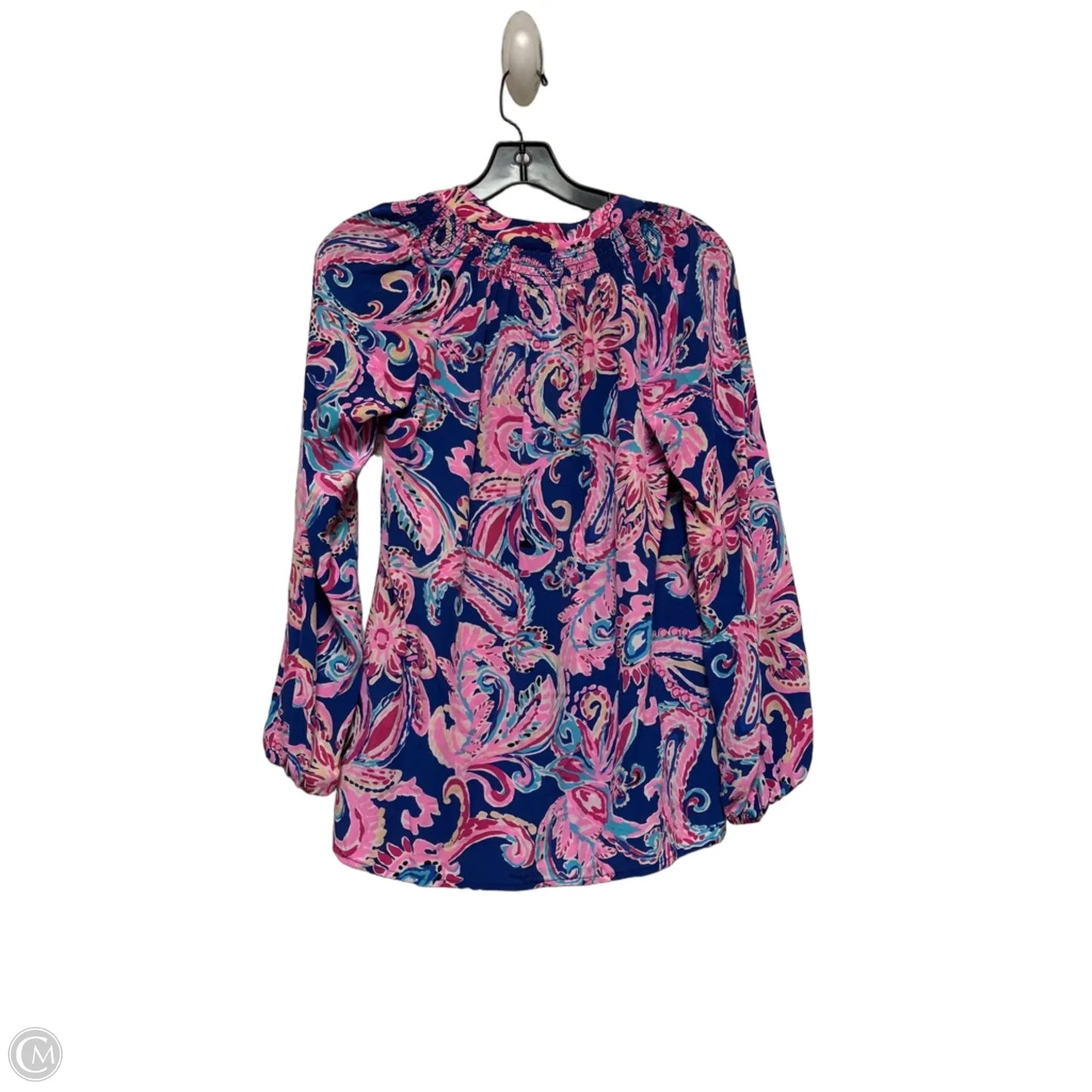 Top Long Sleeve Designer By Lilly Pulitzer In Blue & Pink, Size: Xs
