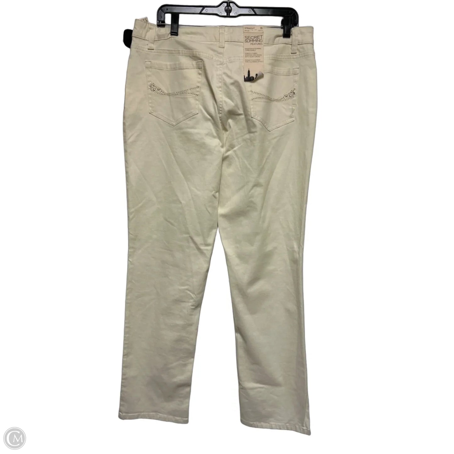 Jeans Straight By Jones New York In Cream Denim, Size: 16