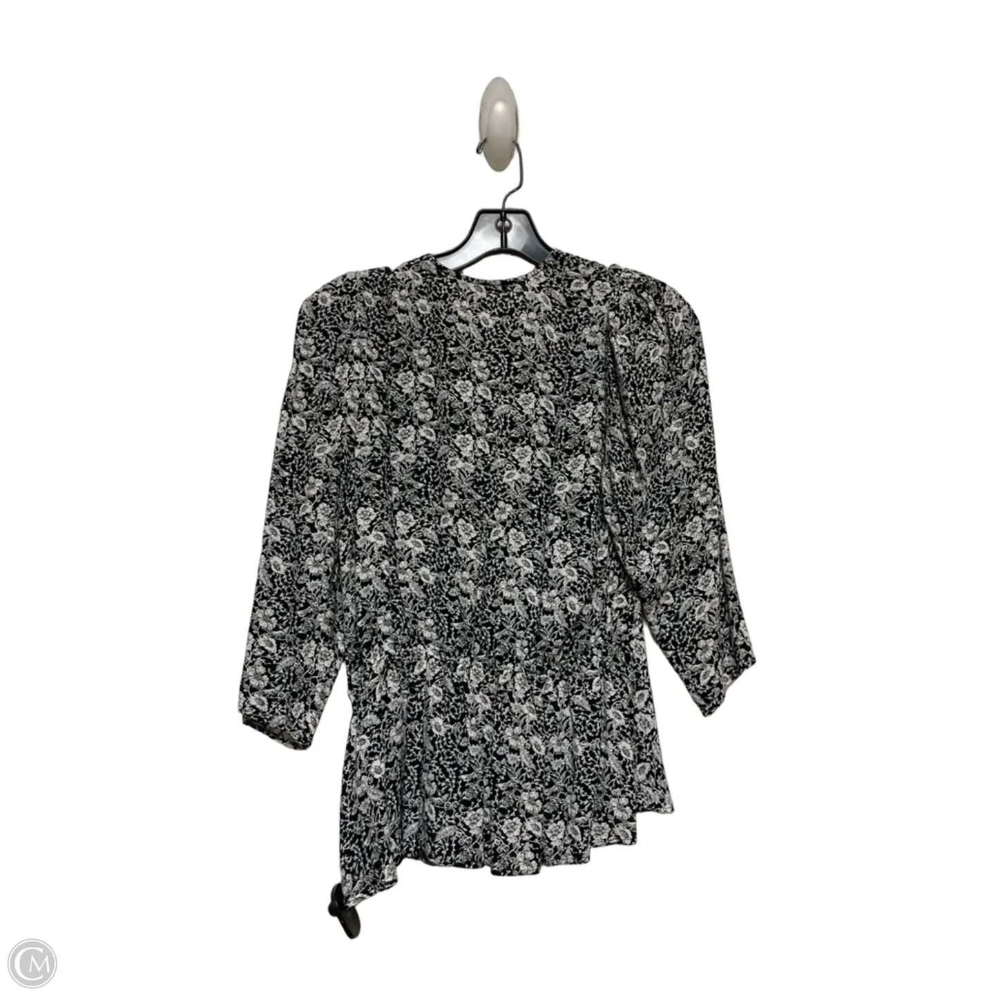 Top Short Sleeve By Banana Republic In Black & White, Size: S