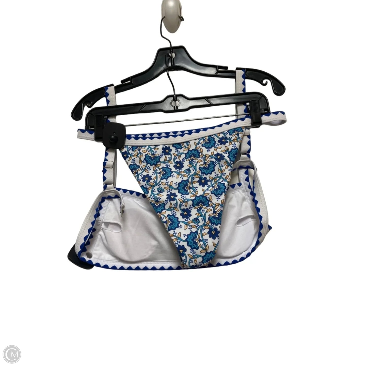 Swimsuit 2pc By Clothes Mentor In Blue & White, Size: M