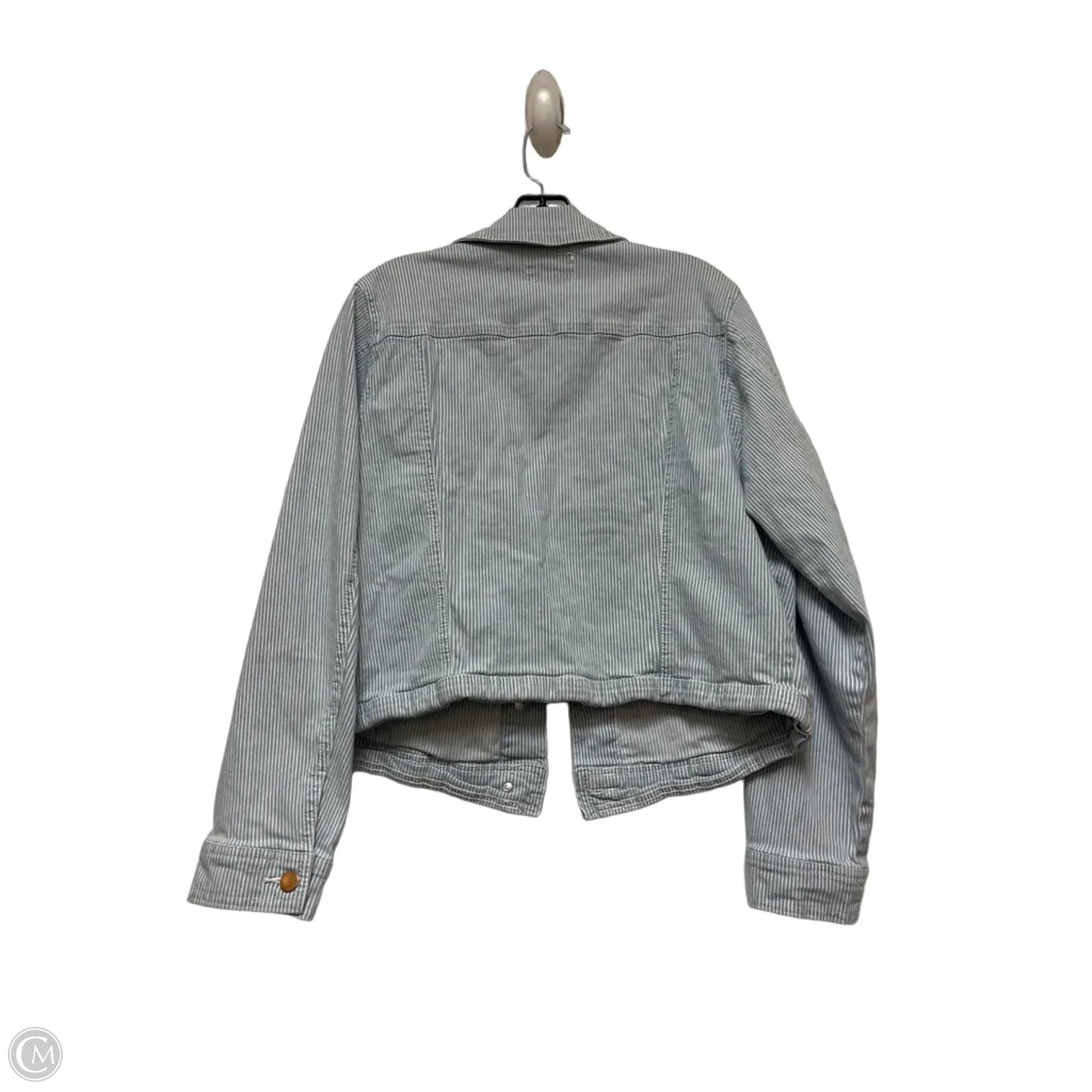 Jacket Denim By Universal Thread In Striped Pattern, Size: M