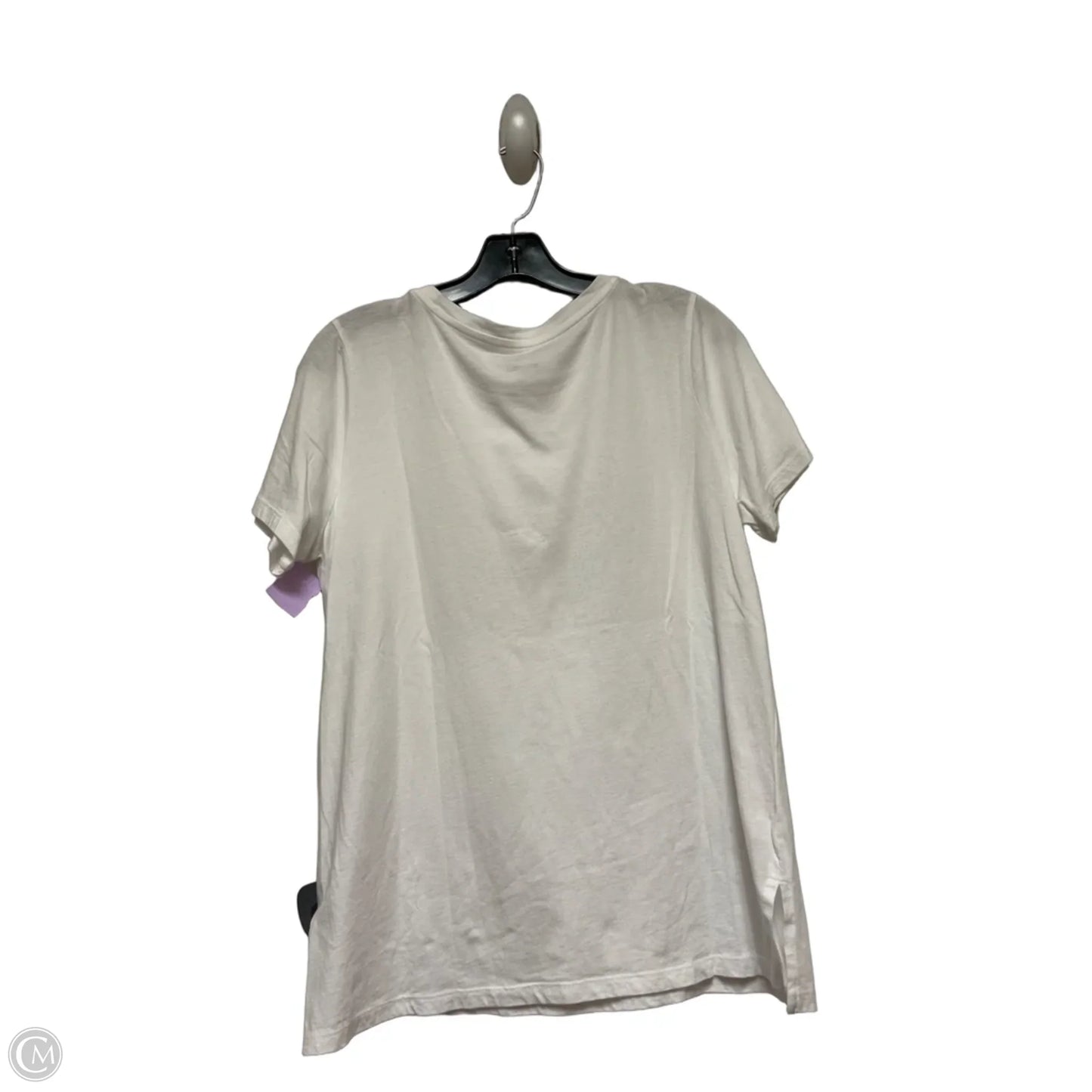 Top Short Sleeve Basic By Michael By Michael Kors In Gold & White, Size: L