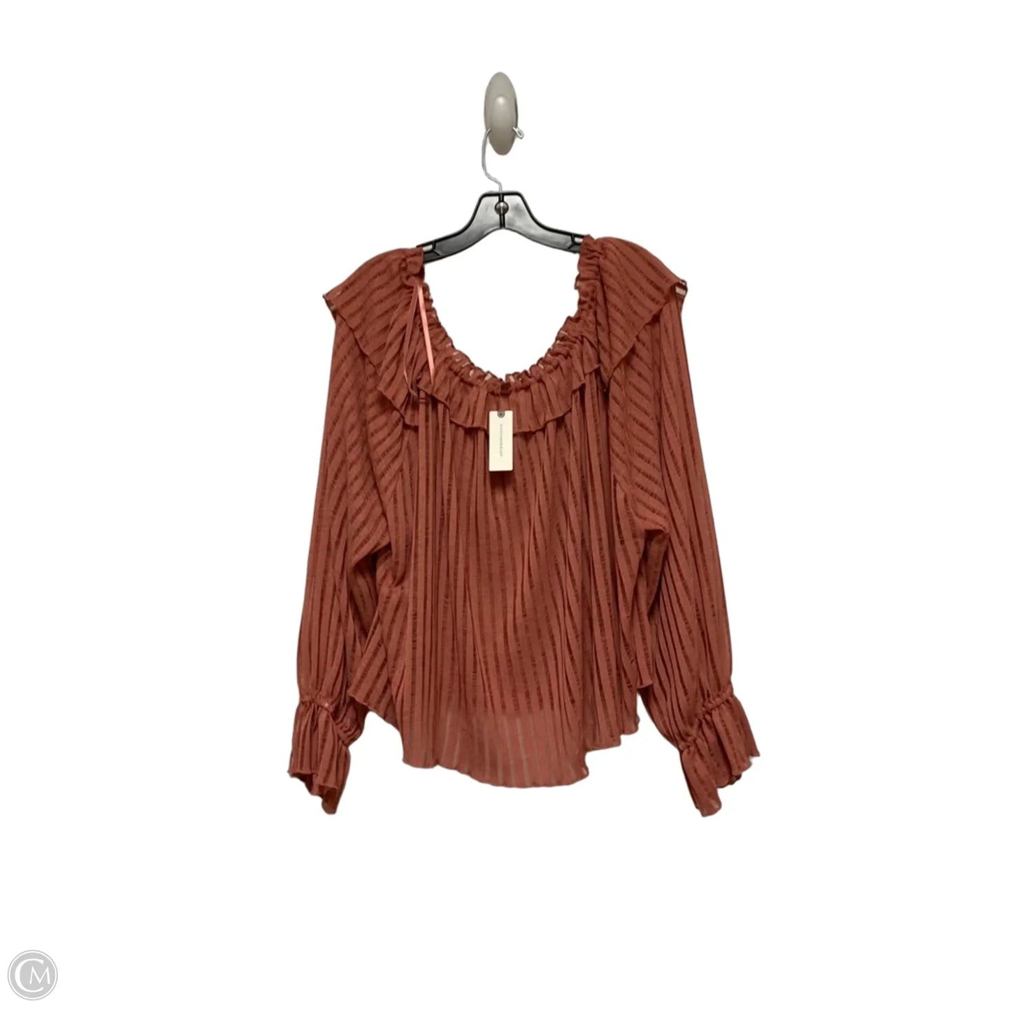 Top Long Sleeve By Anthropologie In Red, Size: L