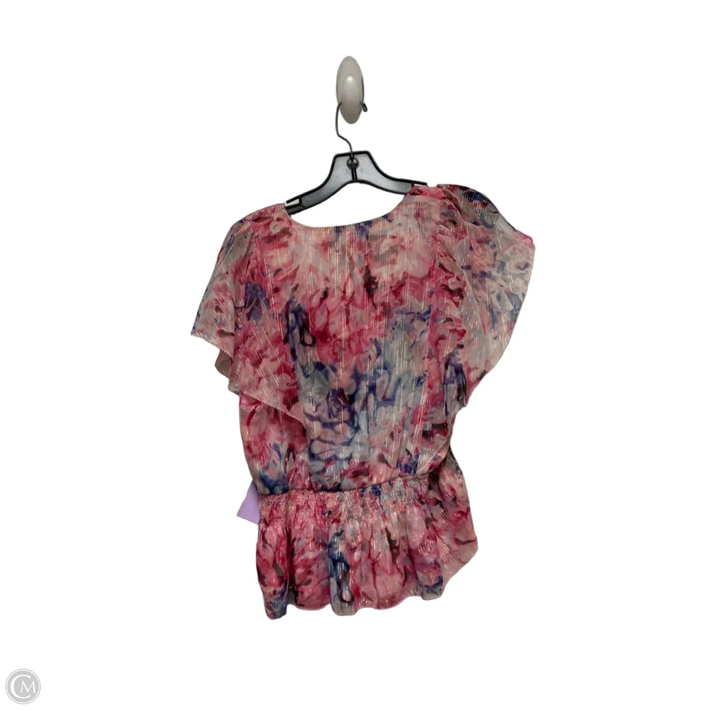 Top Short Sleeve By White House Black Market In Blue & Pink, Size: S