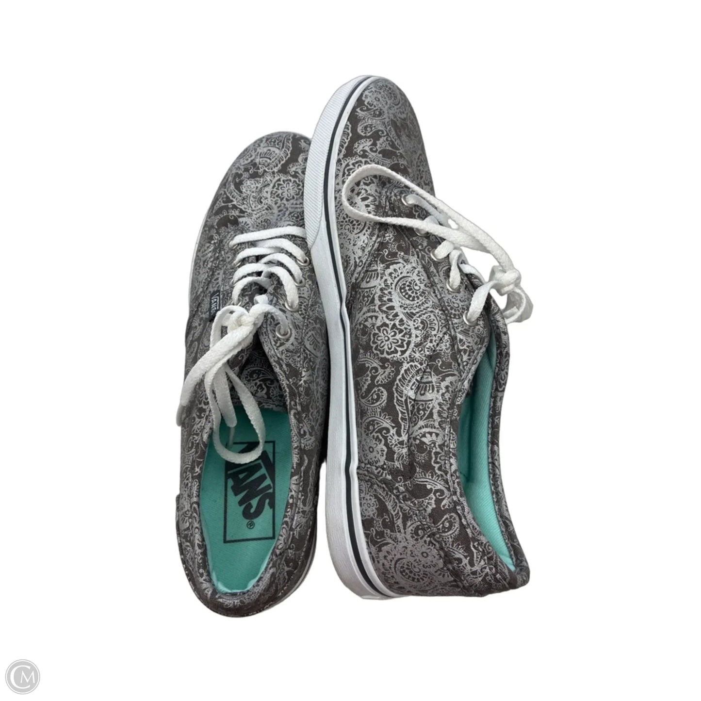 Shoes Sneakers By Vans In Grey & Silver, Size: 9