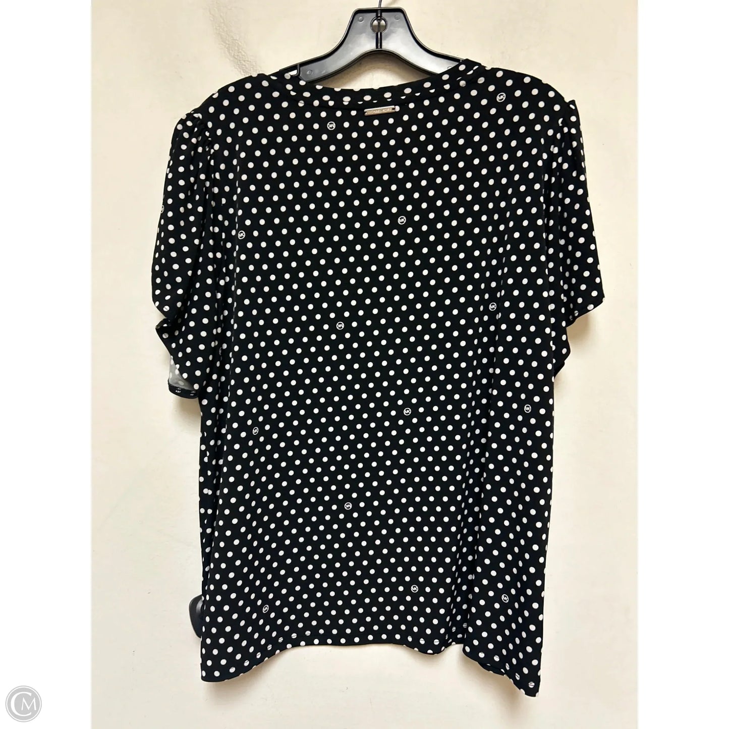 Top Short Sleeve By Michael By Michael Kors In Polkadot Pattern, Size: L