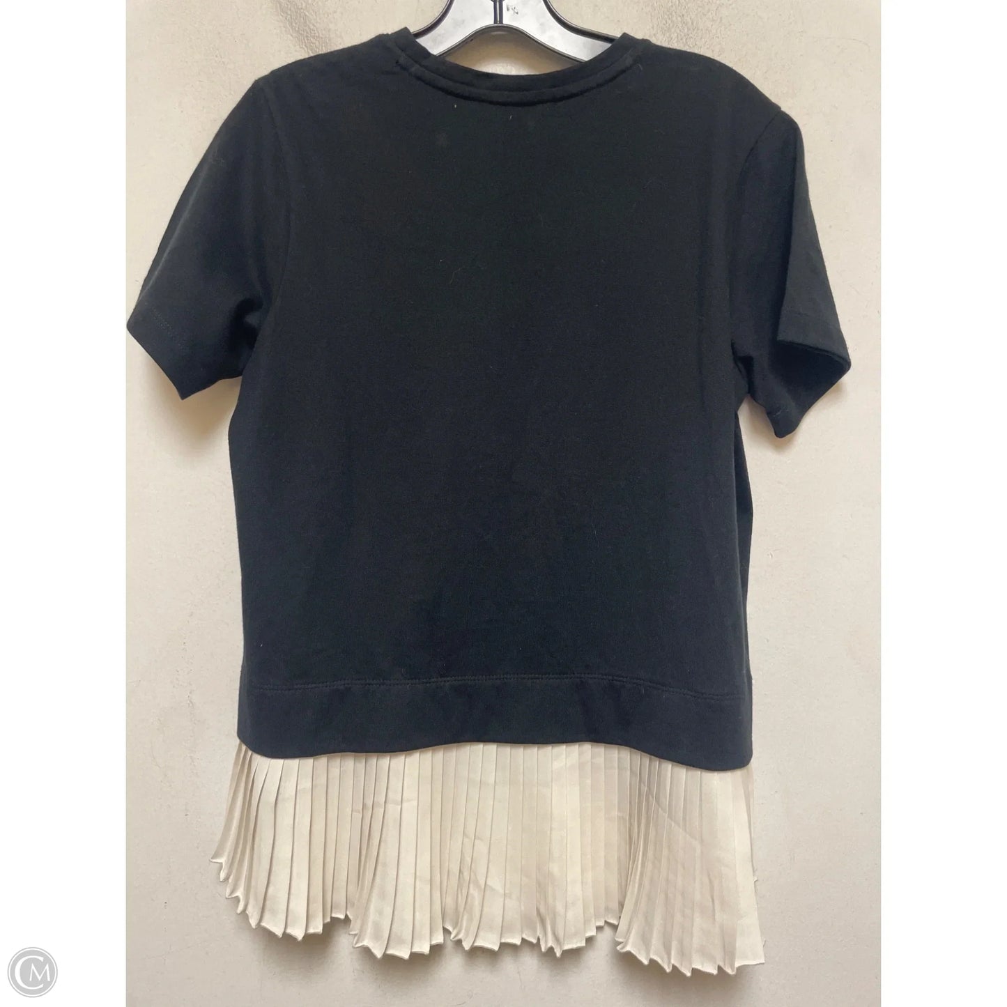 Top Short Sleeve By Banana Republic In Black & Cream, Size: Sp