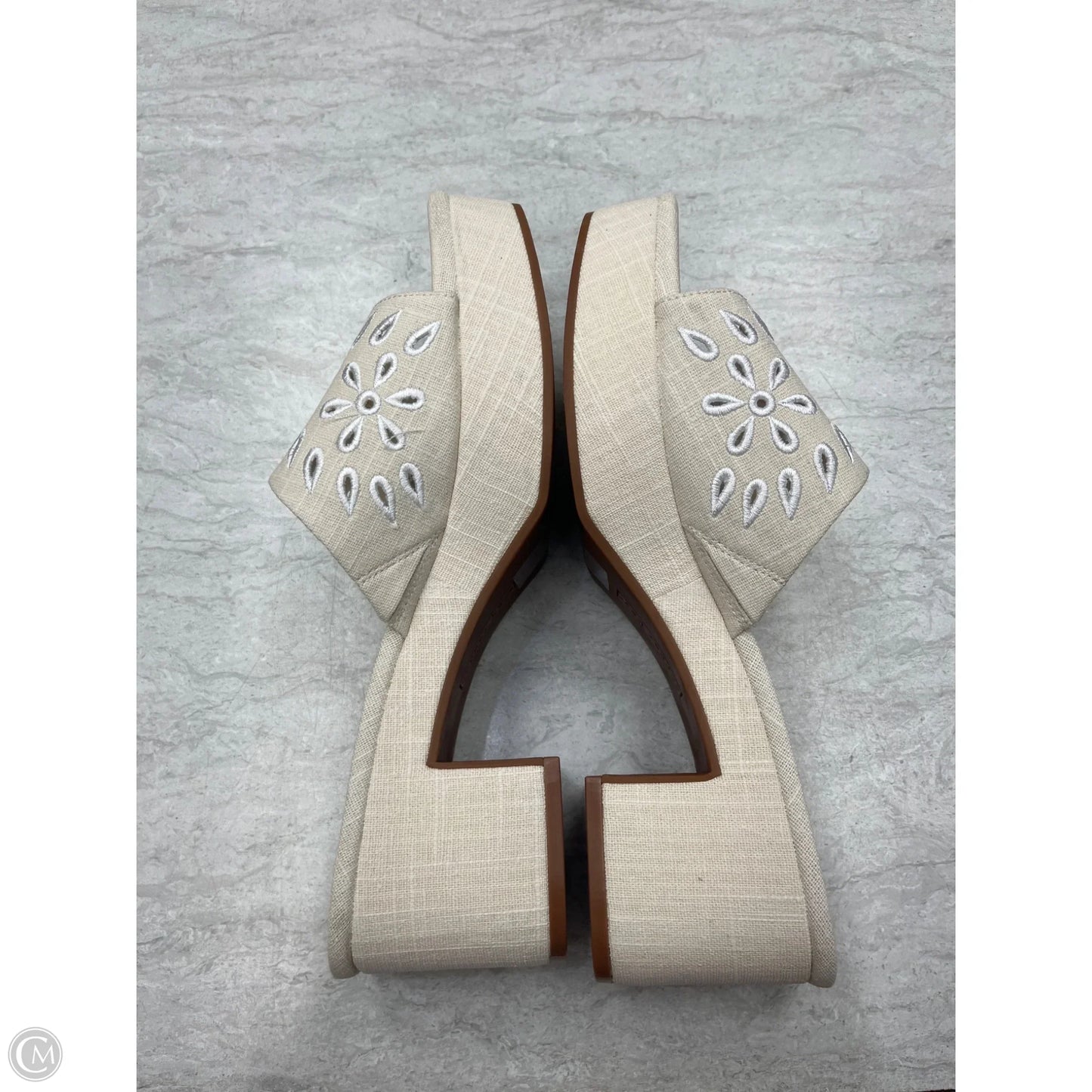 Sandals Heels Block By Copper Key In Cream, Size: 11