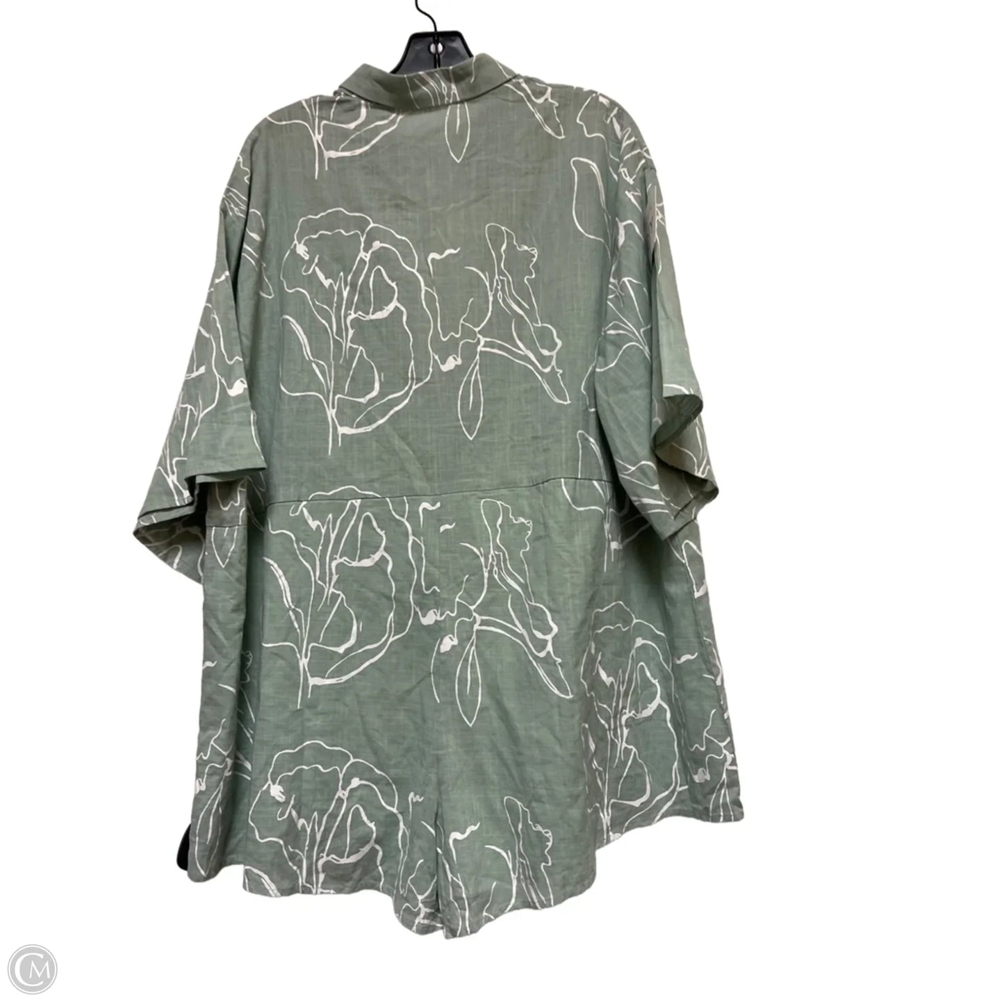Romper By Clothes Mentor In Green & White, Size: Xl