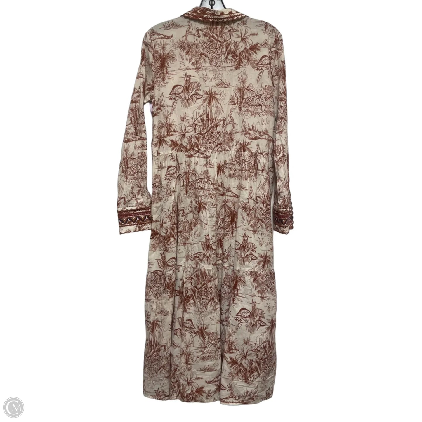 Dress Casual Midi By Johnny Was In Brown & Cream, Size: S