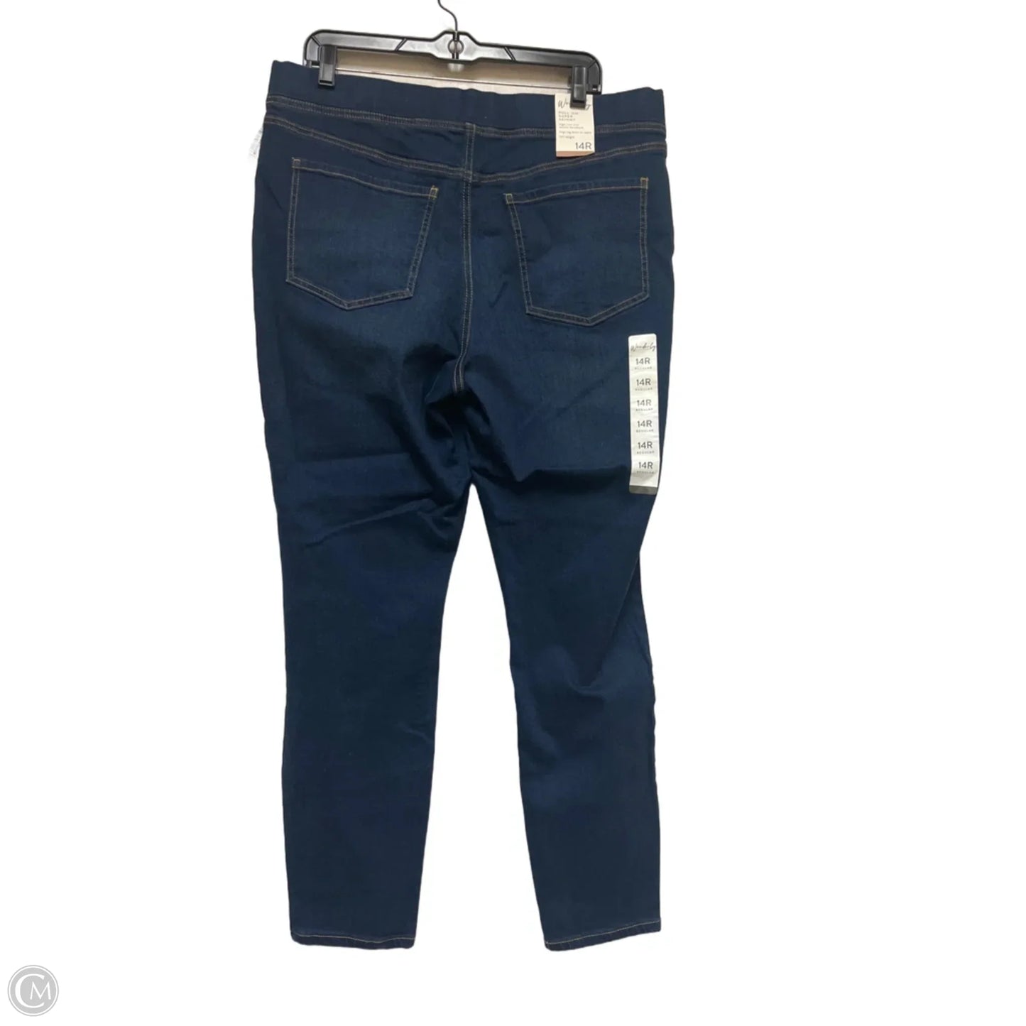 Jeans Skinny By Wonderly In Blue Denim, Size: 14