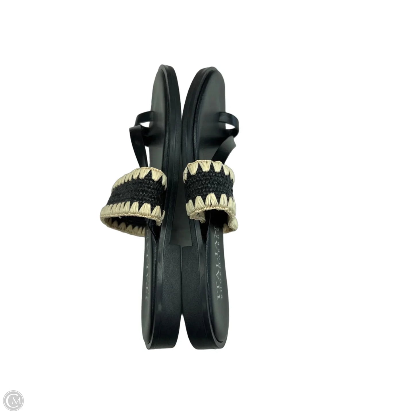 Sandals Flats By Italian Shoemakers In Black & Tan, Size: 6