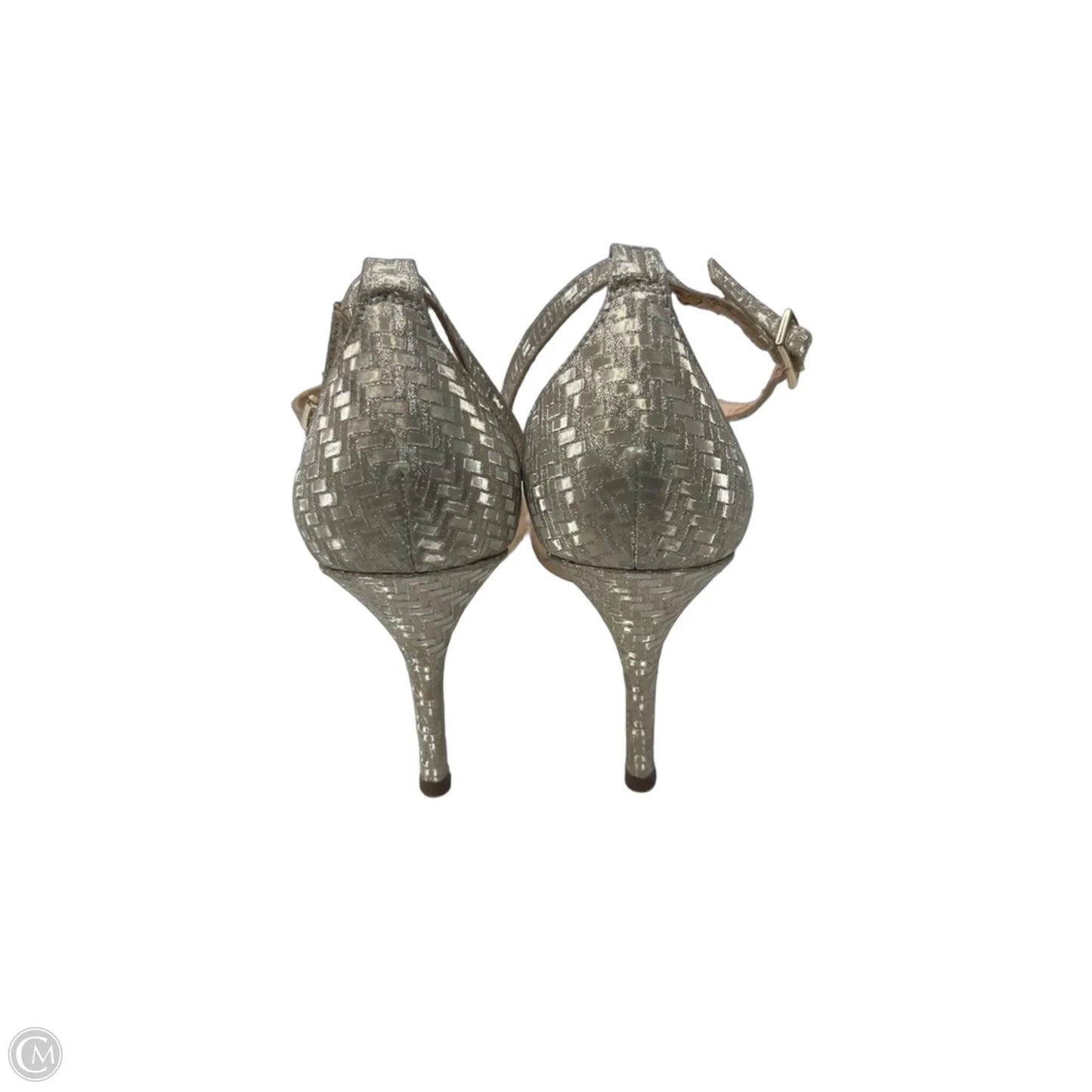 Shoes Heels Kitten By Nina In Silver & Tan, Size: 10