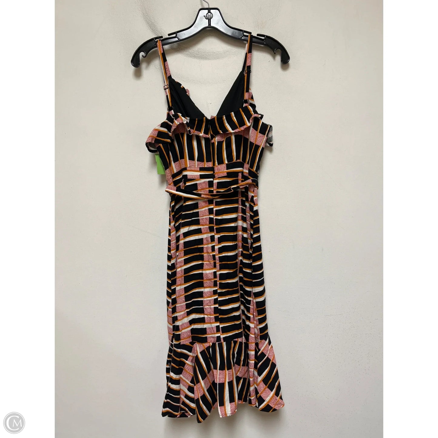 Dress Casual Midi By Ann Taylor In Black & Orange, Size: Xsp