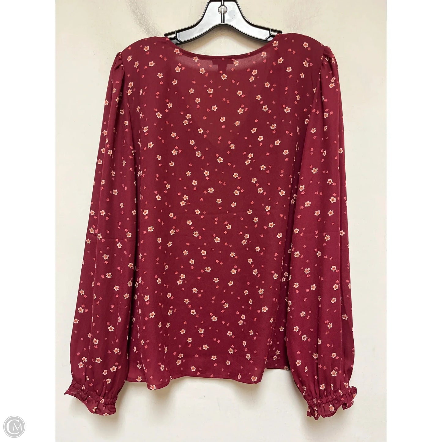 Top Long Sleeve By Ann Taylor In Maroon, Size: L