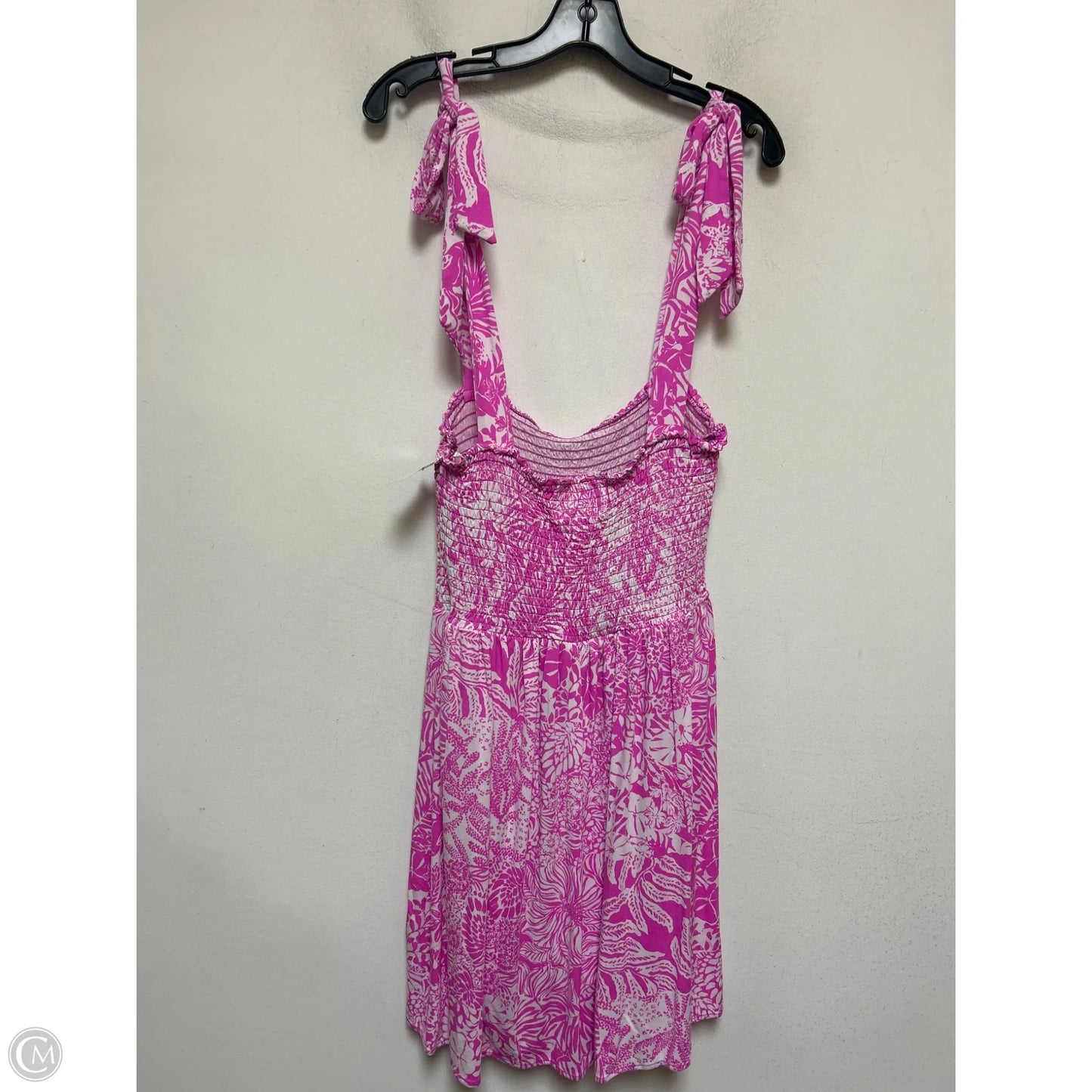 Dress Designer By Lilly Pulitzer In Pink & White, Size: L