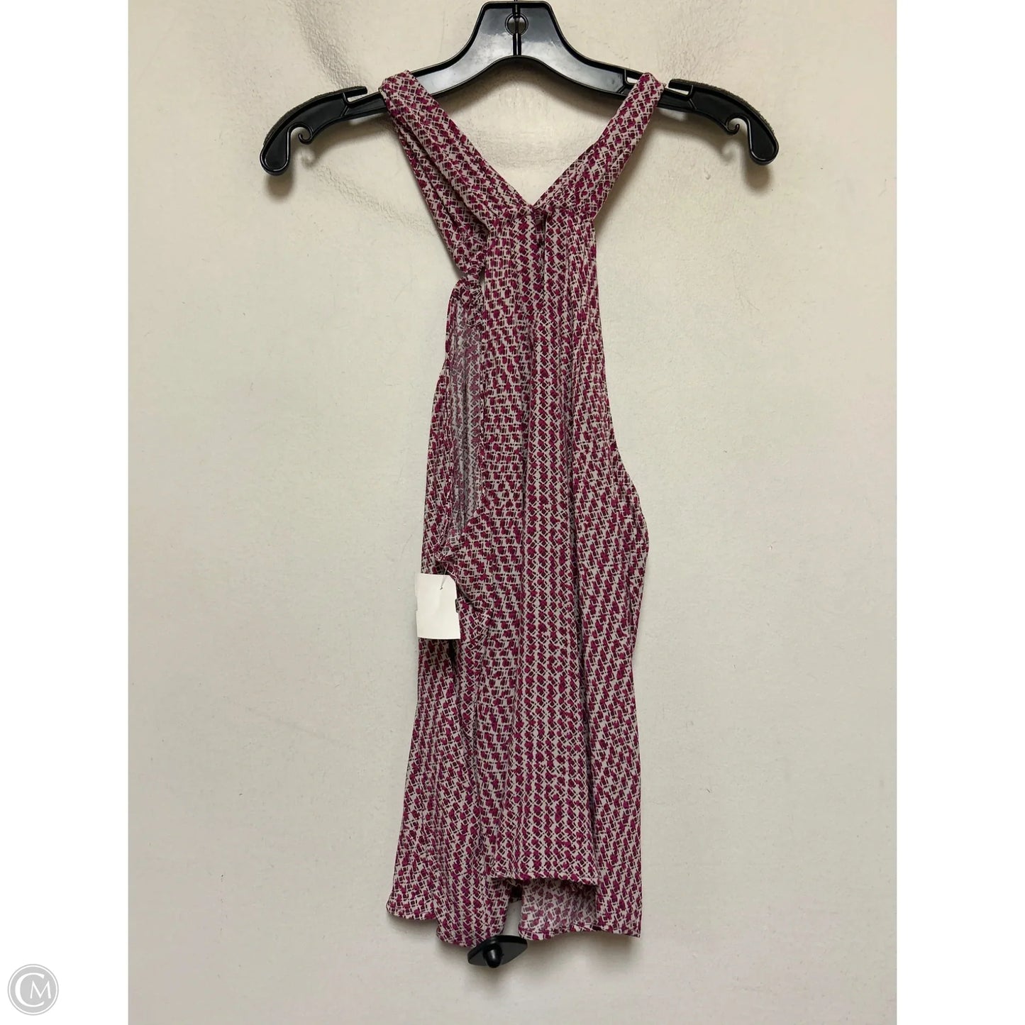 Top Sleeveless By Maeve In Pink & White, Size: L