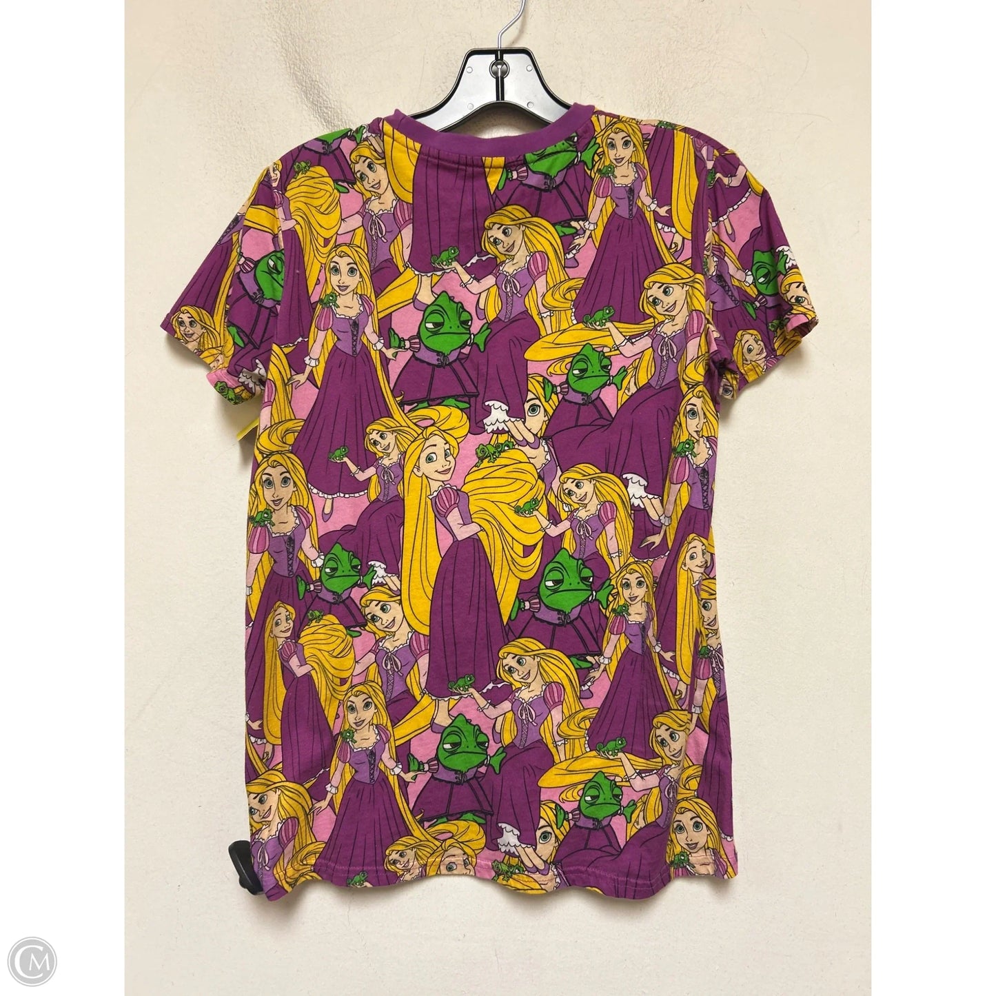 Top Short Sleeve Basic By Disney In Purple & Yellow, Size: S