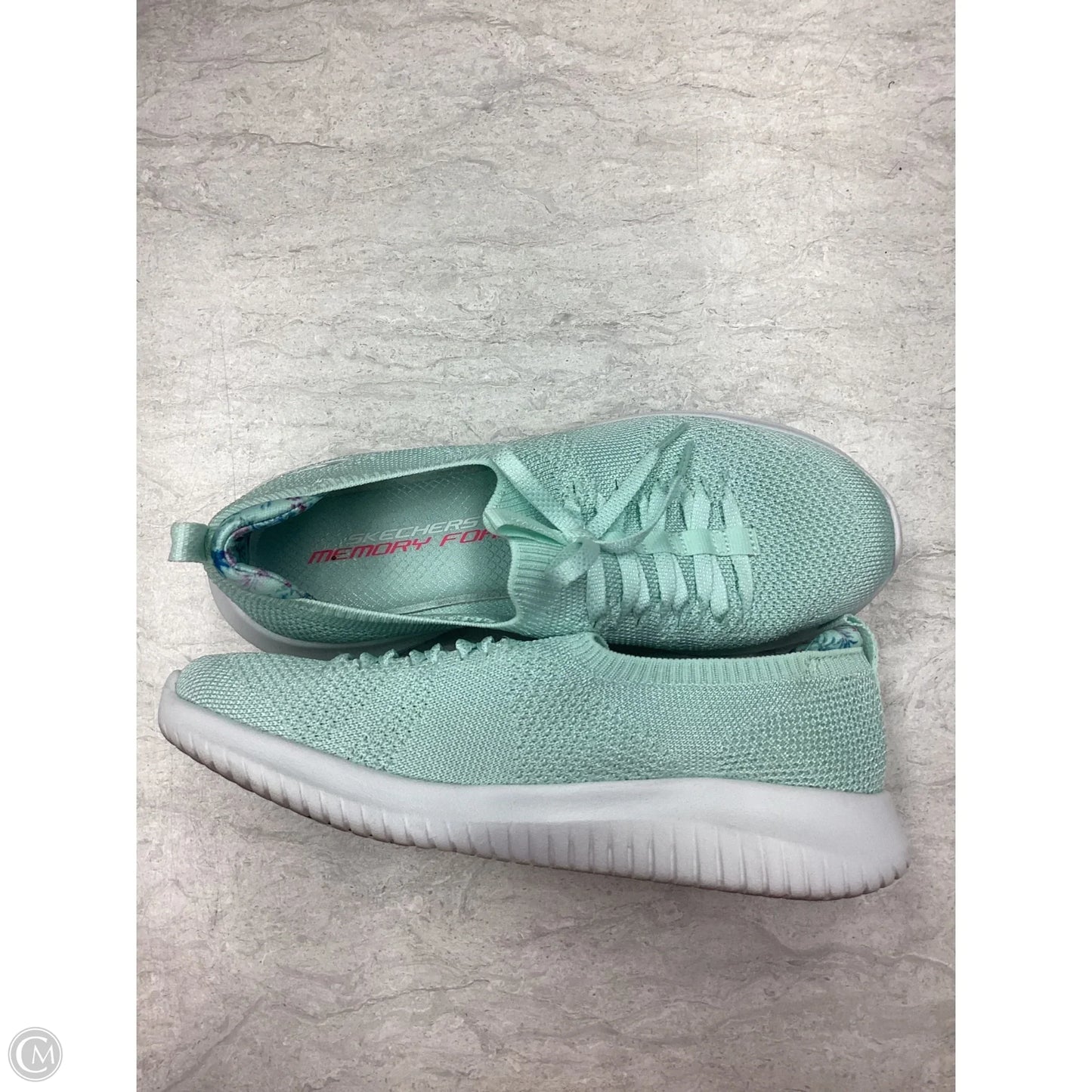 Shoes Sneakers By Skechers In Teal, Size: 7