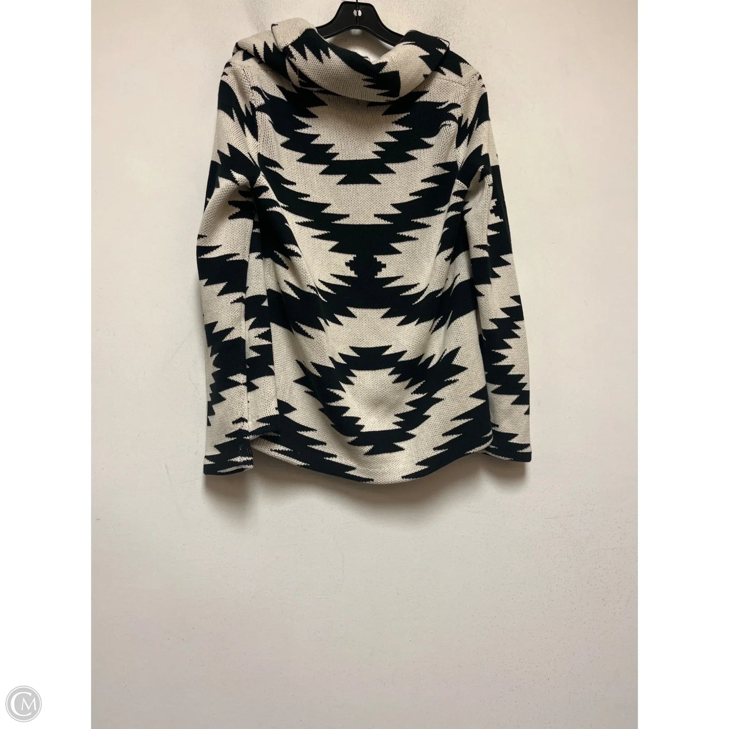 Sweater By Chaps In Black & Tan, Size: M