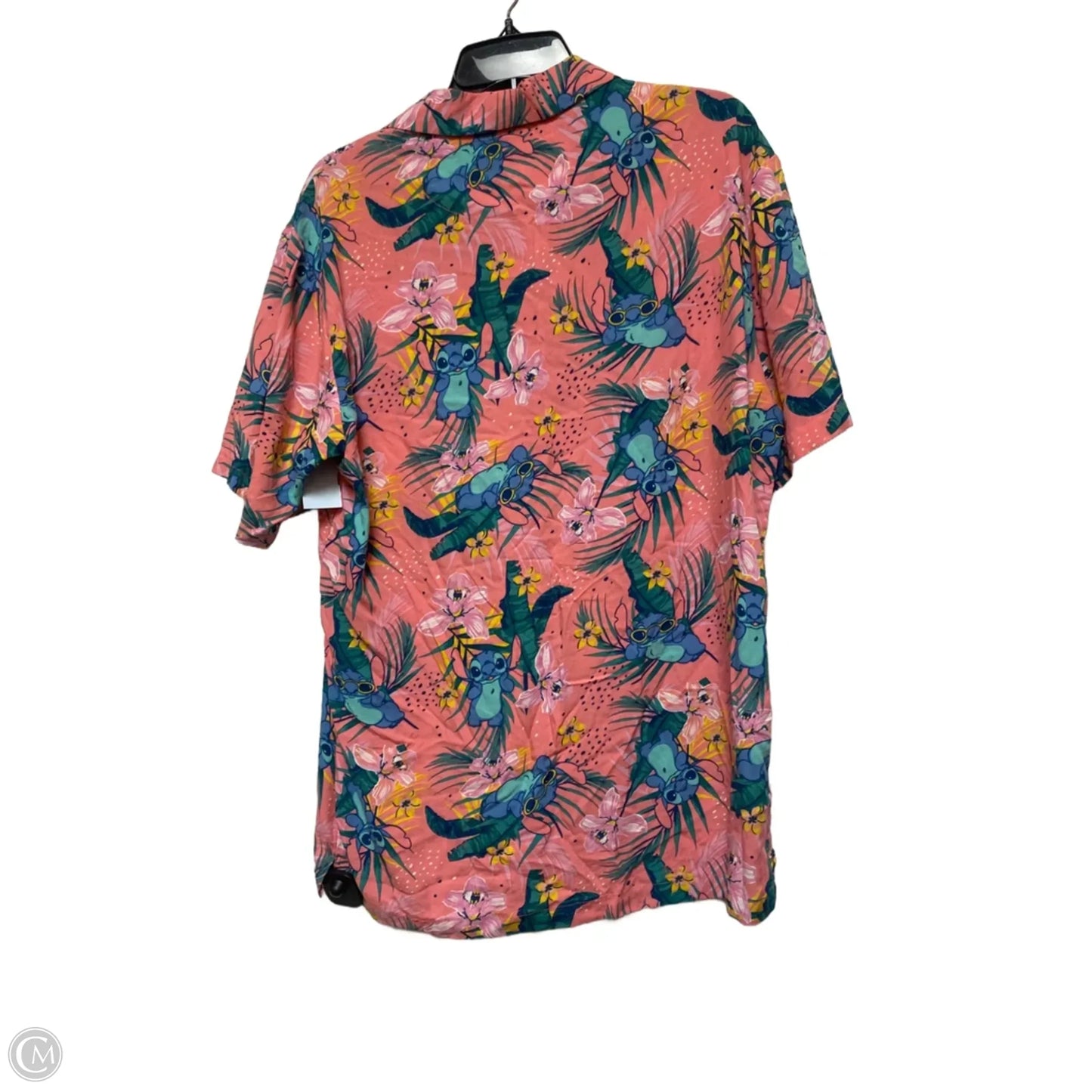 Top Short Sleeve By Disney In Green & Pink, Size: M