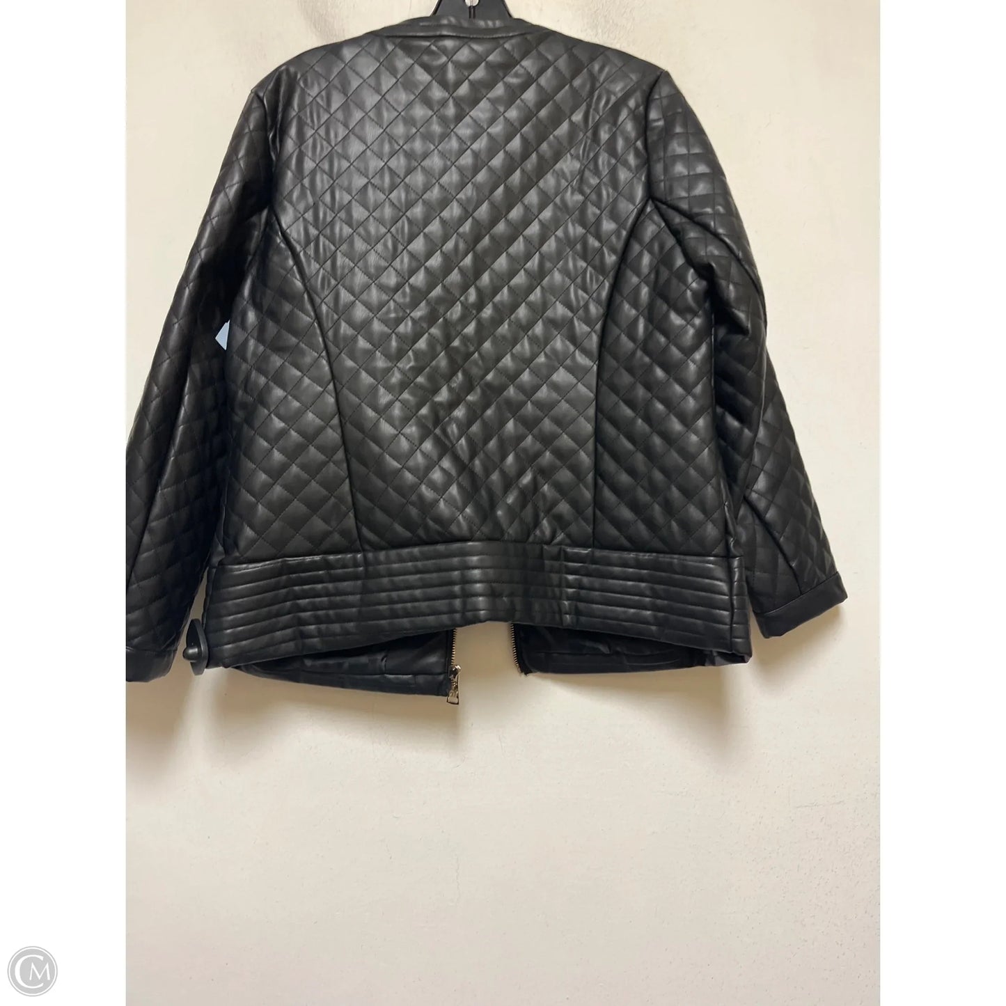 Jacket Moto By Clothes Mentor In Black, Size: Lp