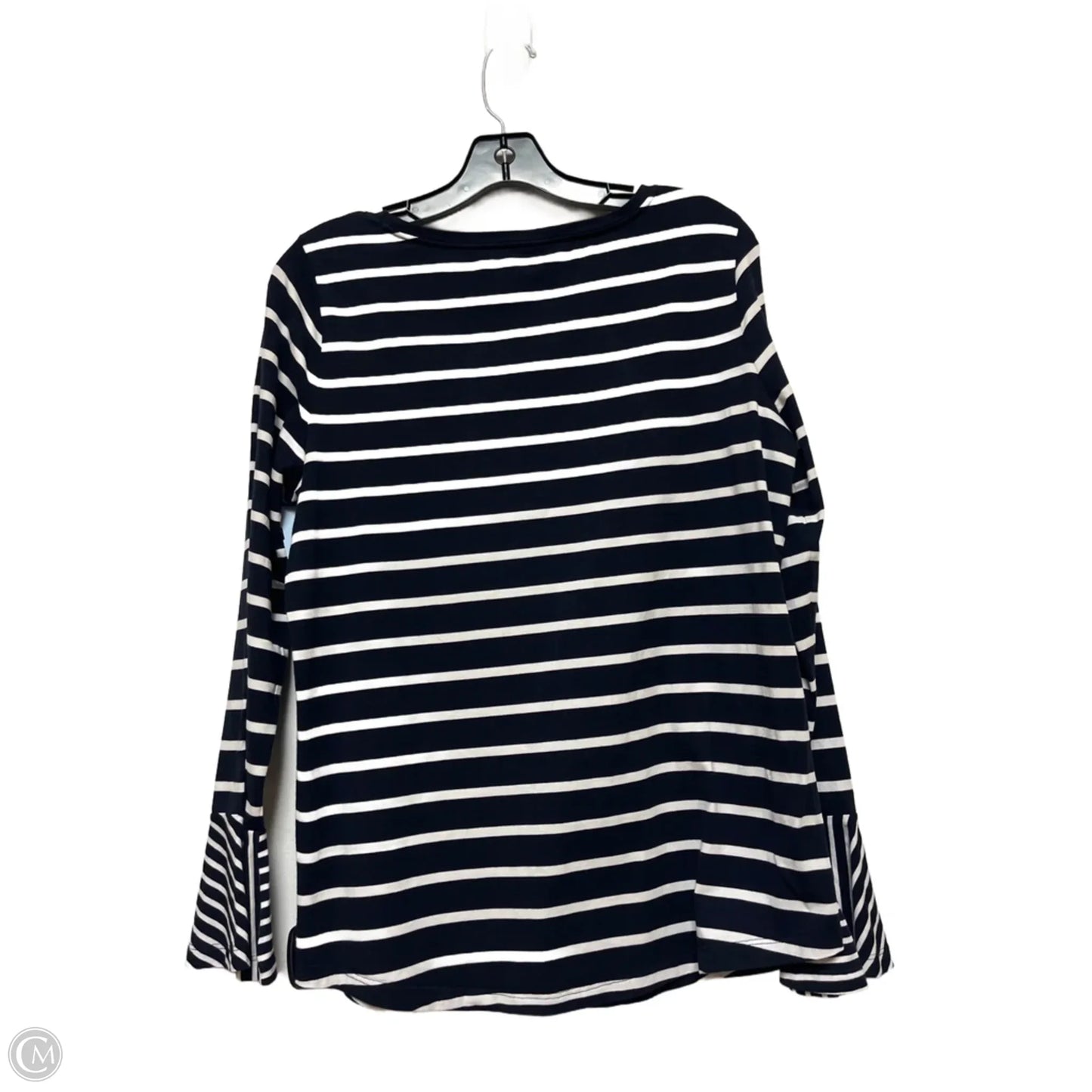 Top Long Sleeve Basic By Chicos In Striped Pattern, Size: M