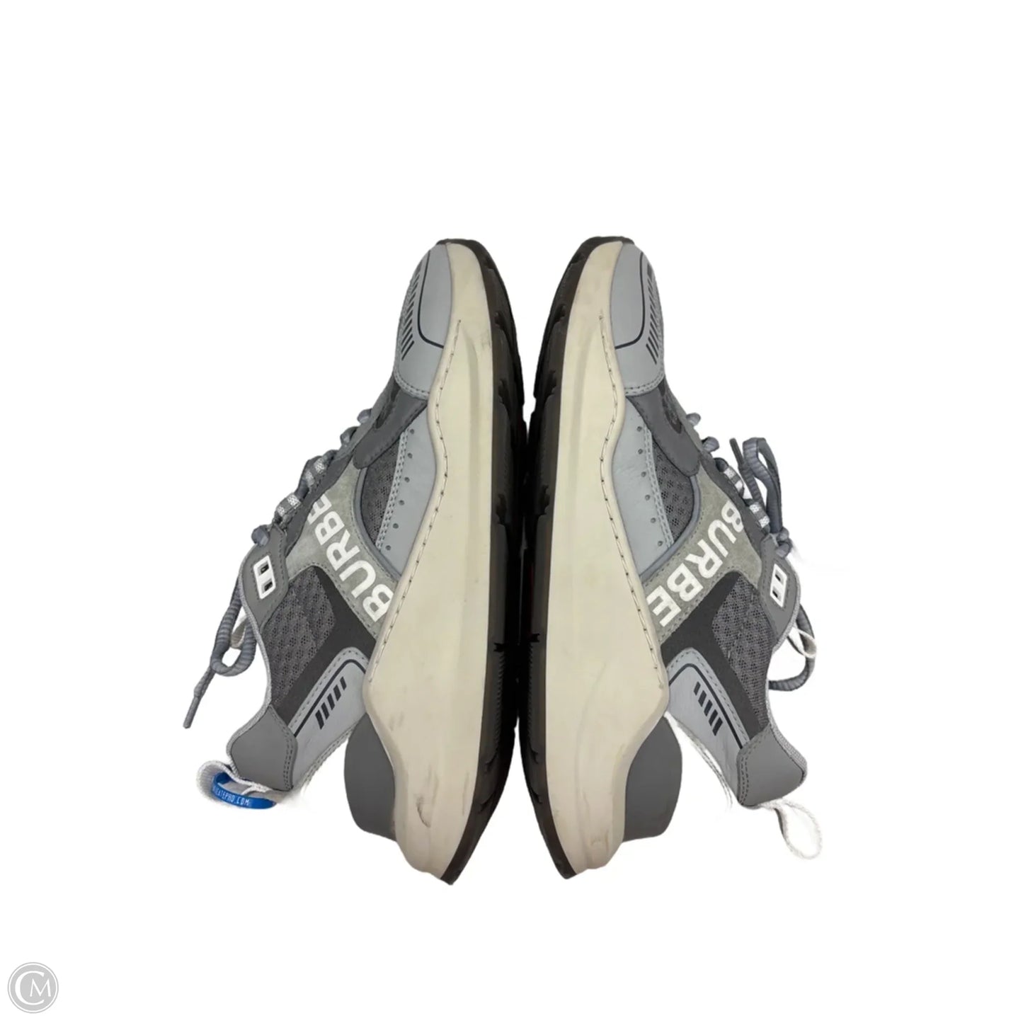 Shoes Luxury Designer By Burberry In Grey, Size: 9