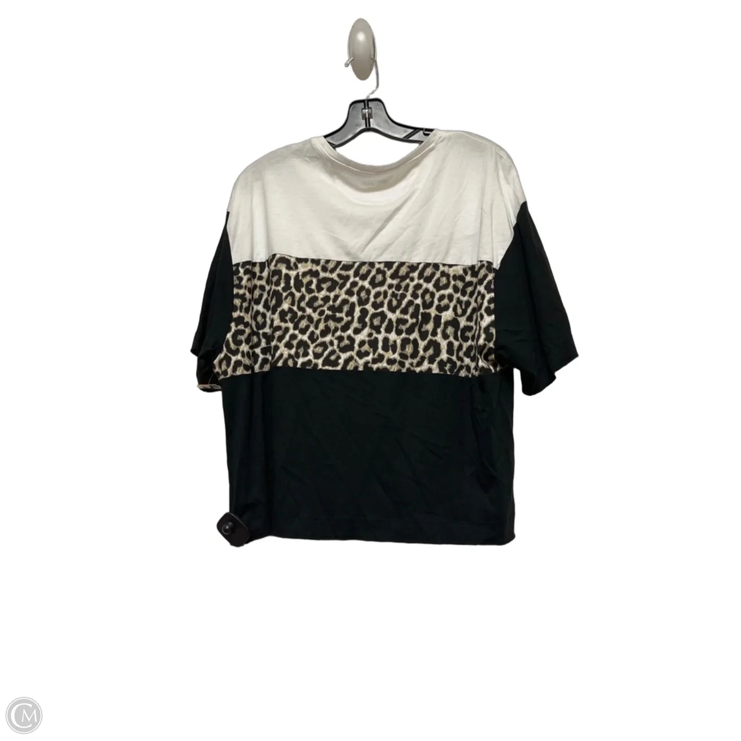 Top Short Sleeve Basic By Dkny In Animal Print, Size: L