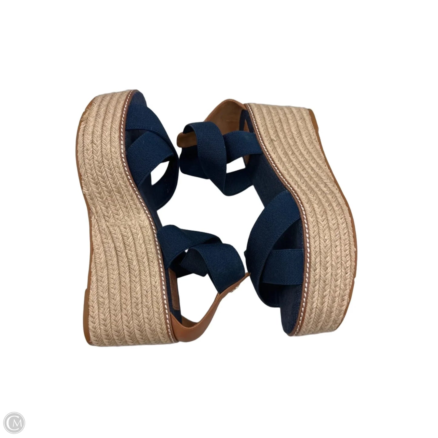 Sandals Designer By Tory Burch In Navy, Size: 10.5