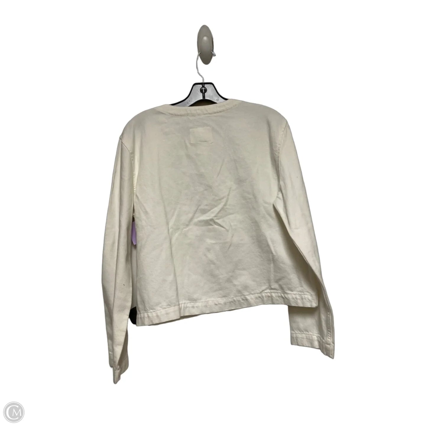 Jacket Denim By H&m In Ivory, Size: M