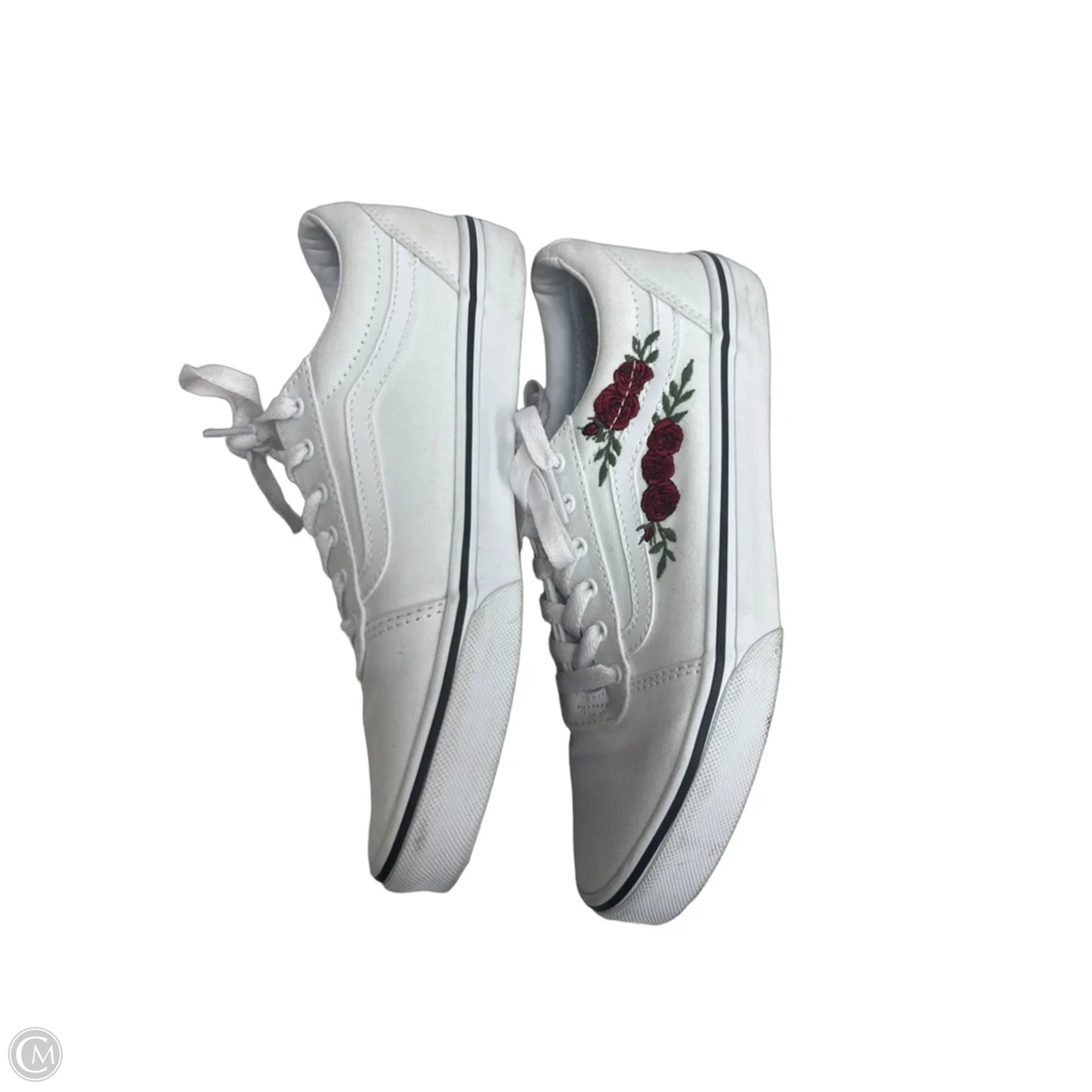 Shoes Sneakers By Vans In Red & White, Size: 6
