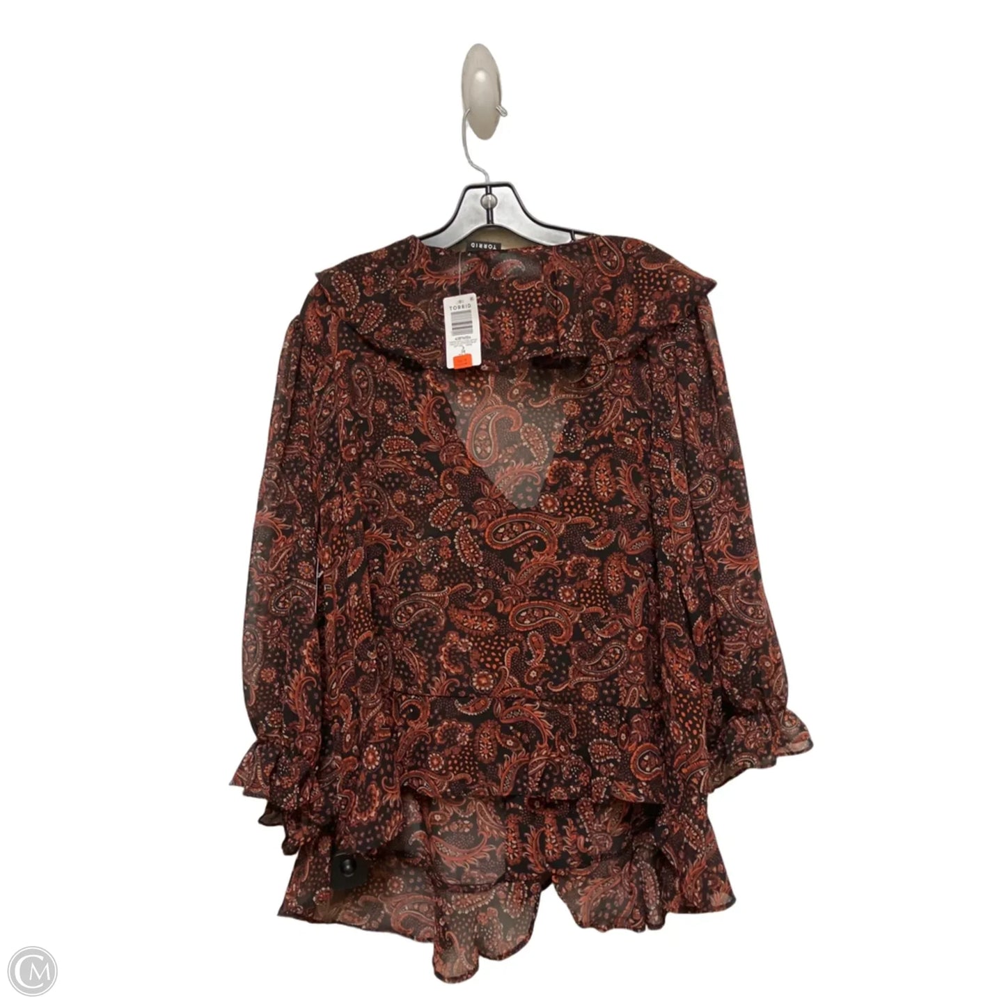 Top Long Sleeve By Torrid In Paisley Print, Size: 3x