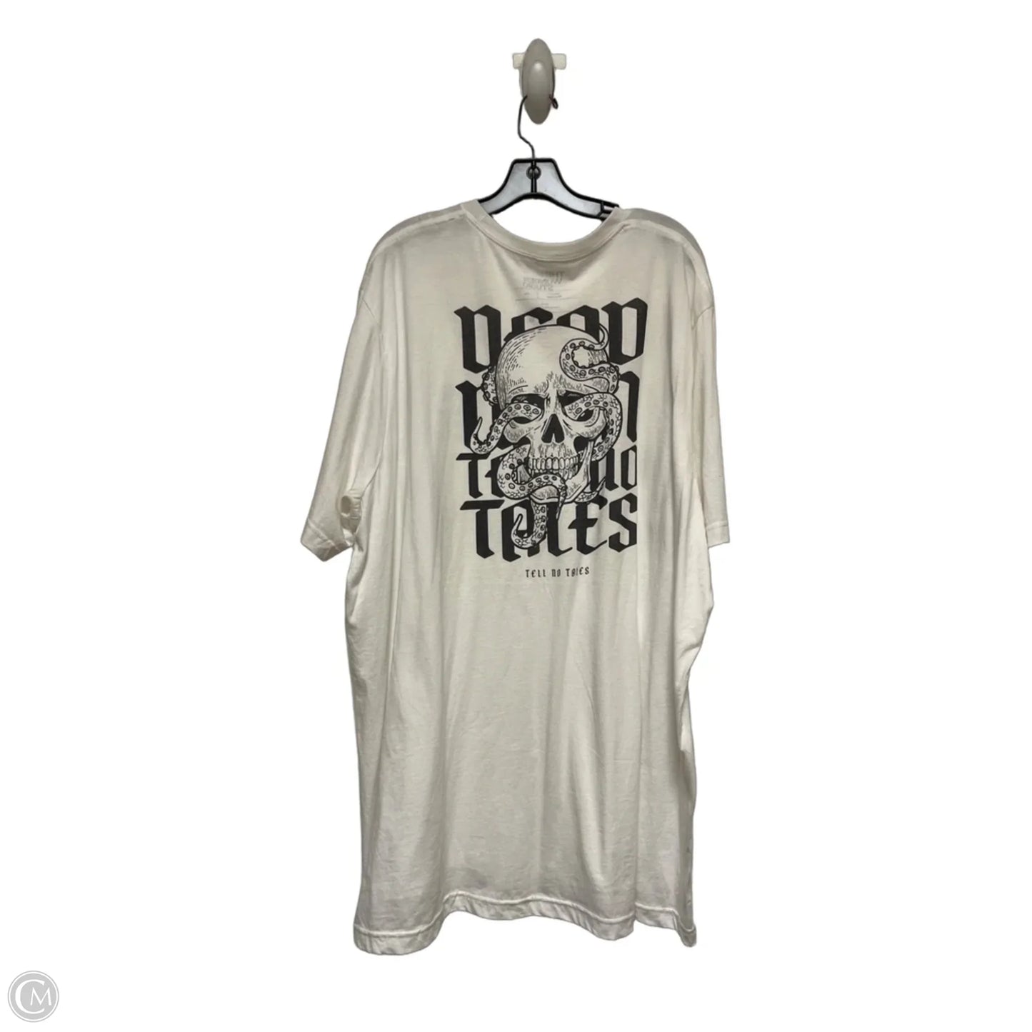 Top Short Sleeve Basic By Clothes Mentor In Grey & White, Size: 4x