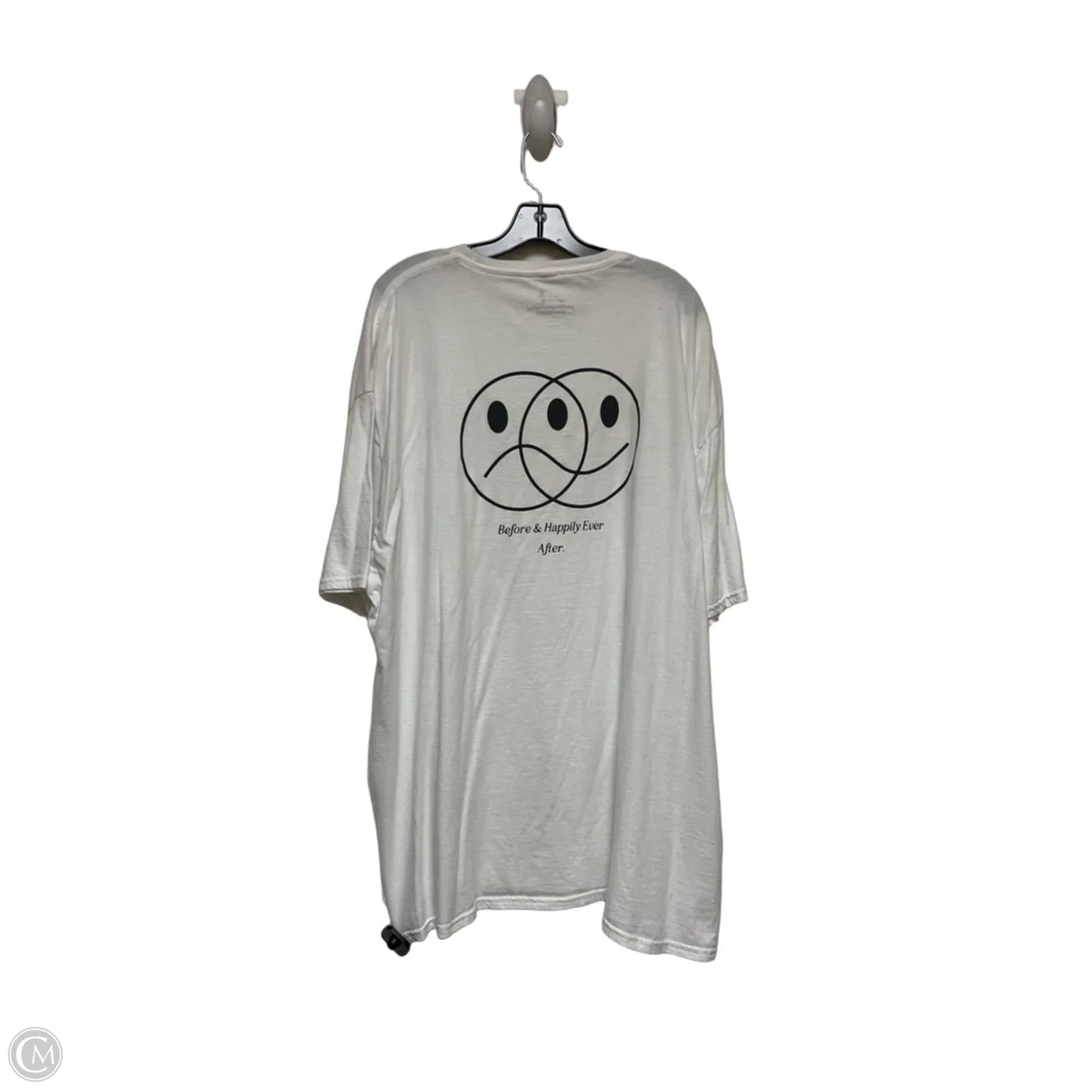Top Short Sleeve Basic By Clothes Mentor In Black & White, Size: 3x