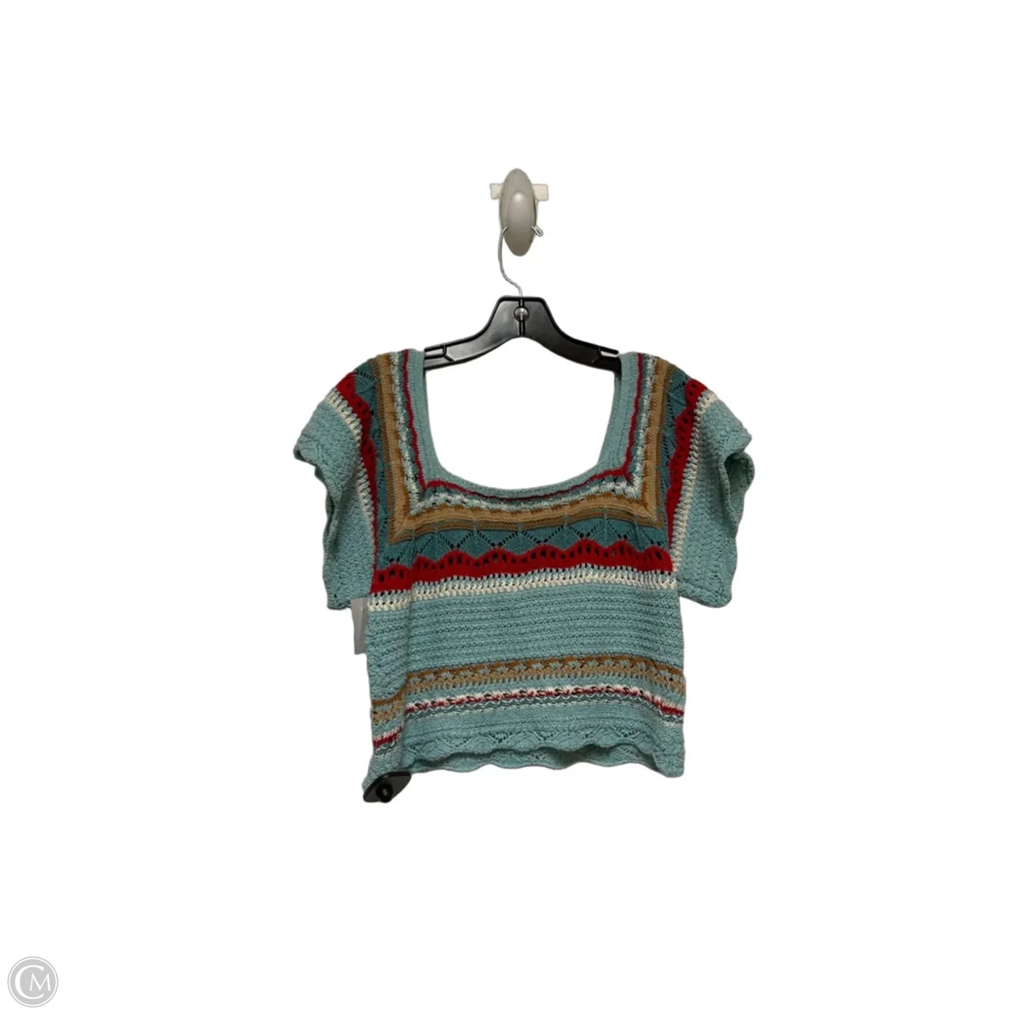Top Short Sleeve By Pol In Blue & Red, Size: M