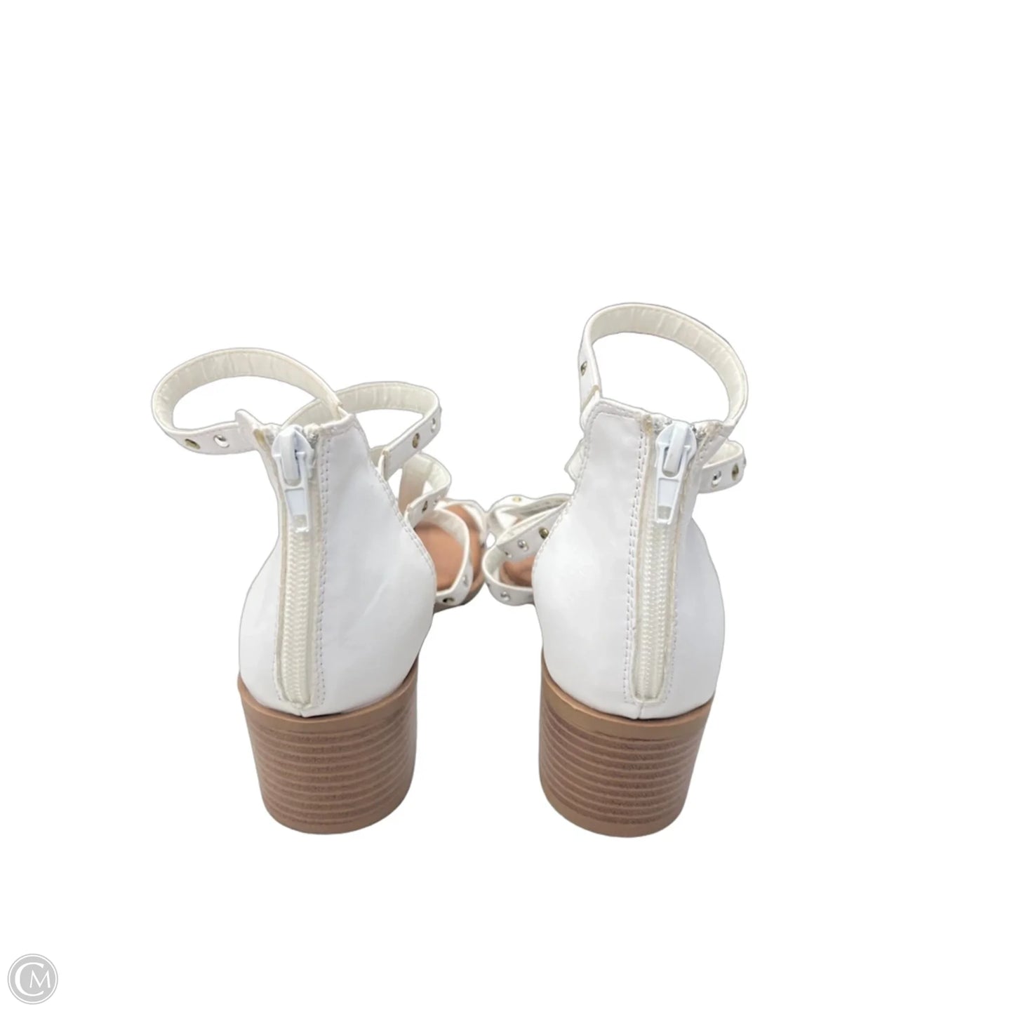 Sandals Heels Block By Mia In White, Size: 6.5