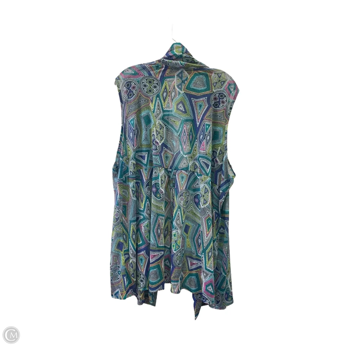 Vest Other By Susan Graver In Green & Purple, Size: 2x