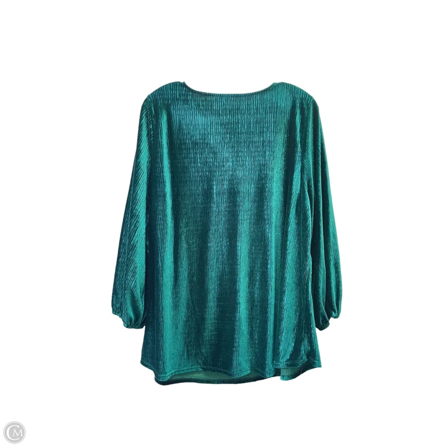 Top Long Sleeve By Adrianna Papell In Green, Size: 1x