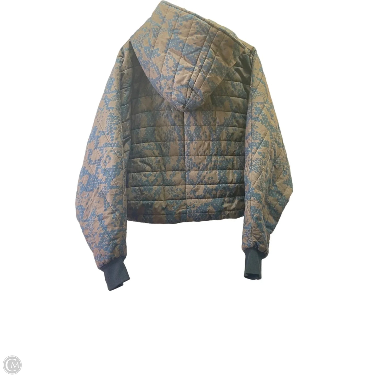 Jacket Puffer & Quilted By Cabi In Blue & Brown, Size: S