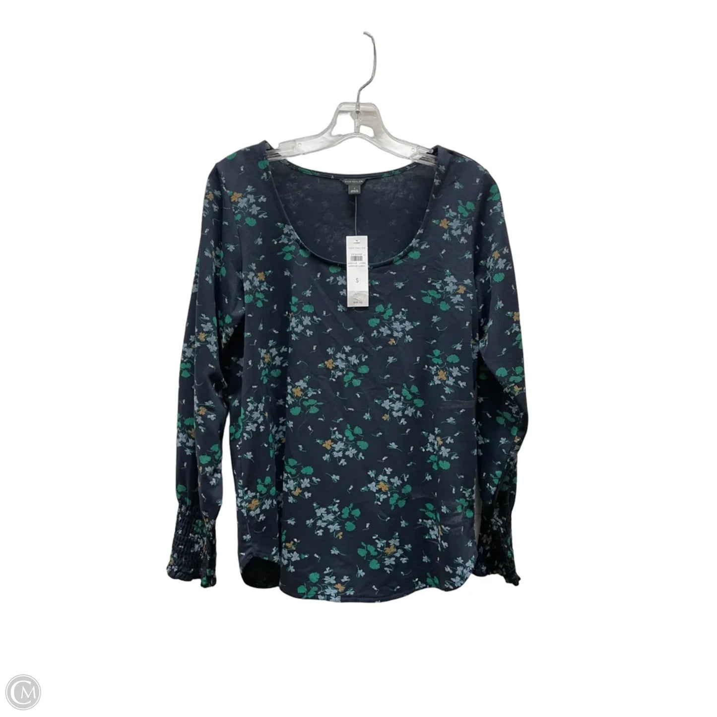 Top Long Sleeve By Ann Taylor In Blue & Green, Size: S