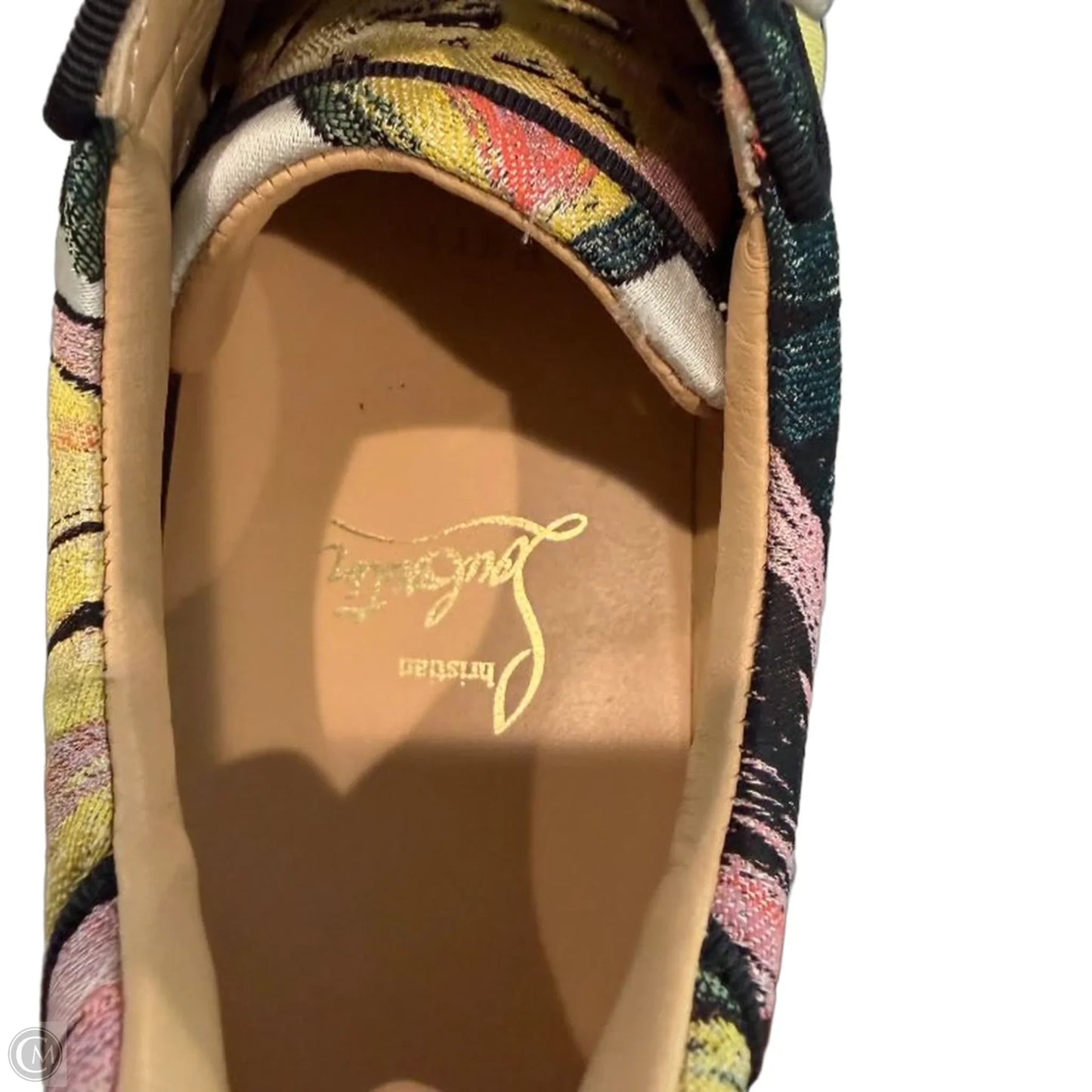 Shoes Luxury Designer By Christian Louboutin In Green & Pink, Size: 6.5