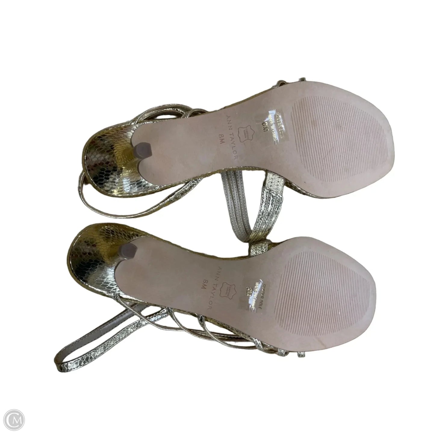 Sandals Heels Kitten By Ann Taylor In Gold, Size: 8